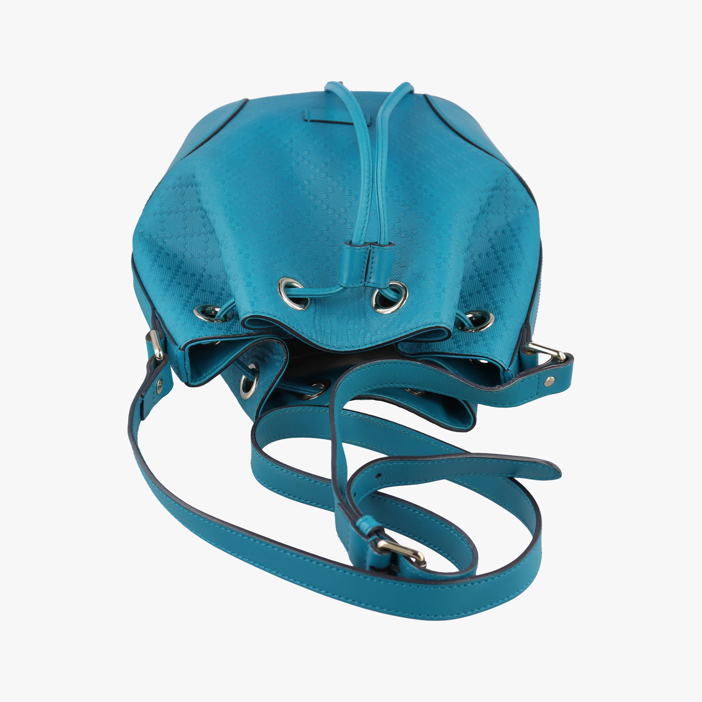 Bright Diamante Bucket Blue Leather 354229 I016928114ブライトディアマンテ バケット ブルー レザー 354229 I016928114