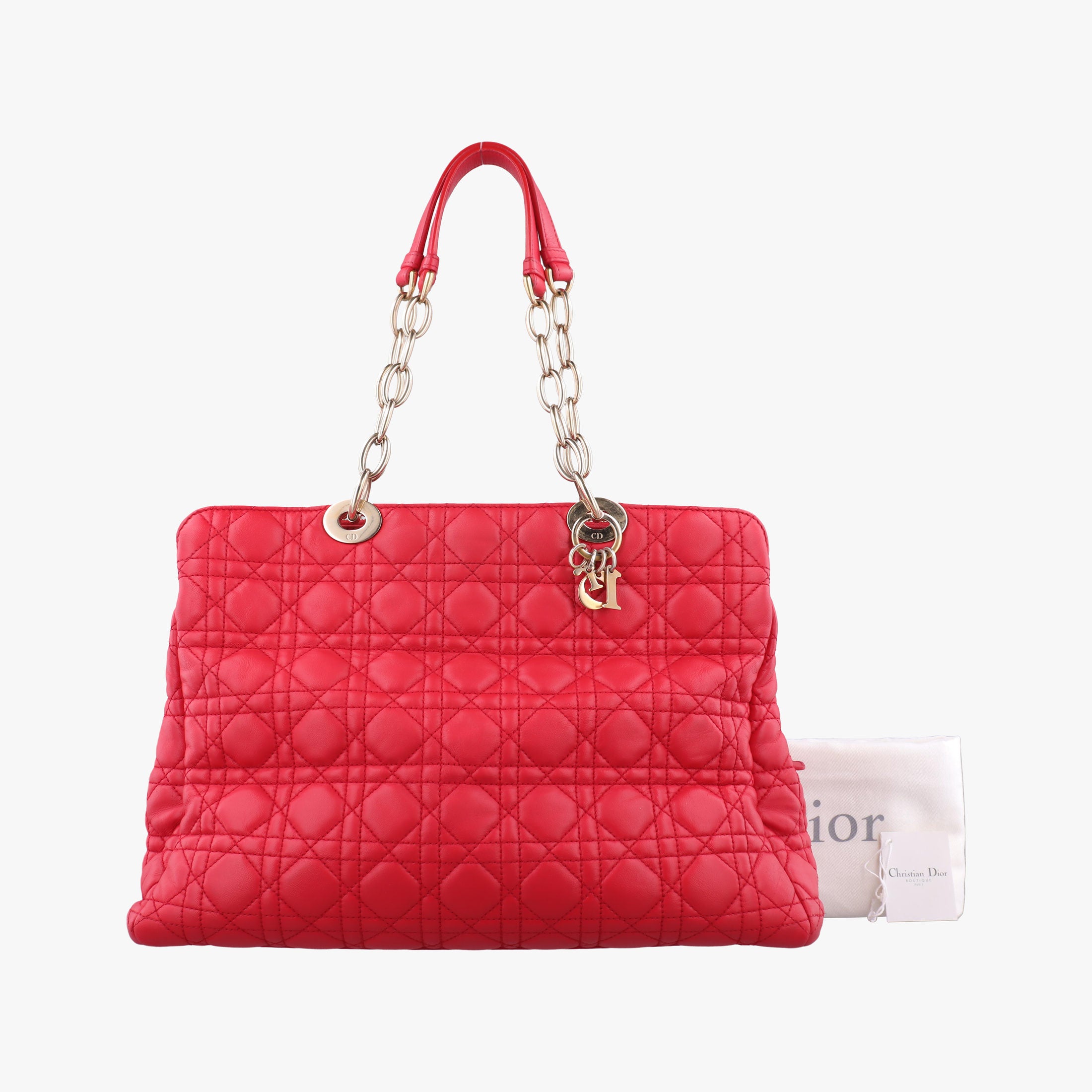 Cannage Dior Soft Shopping Red lambskin 17-BO-0153ディオールソフト レッド ラムスキン 17-BO-0153