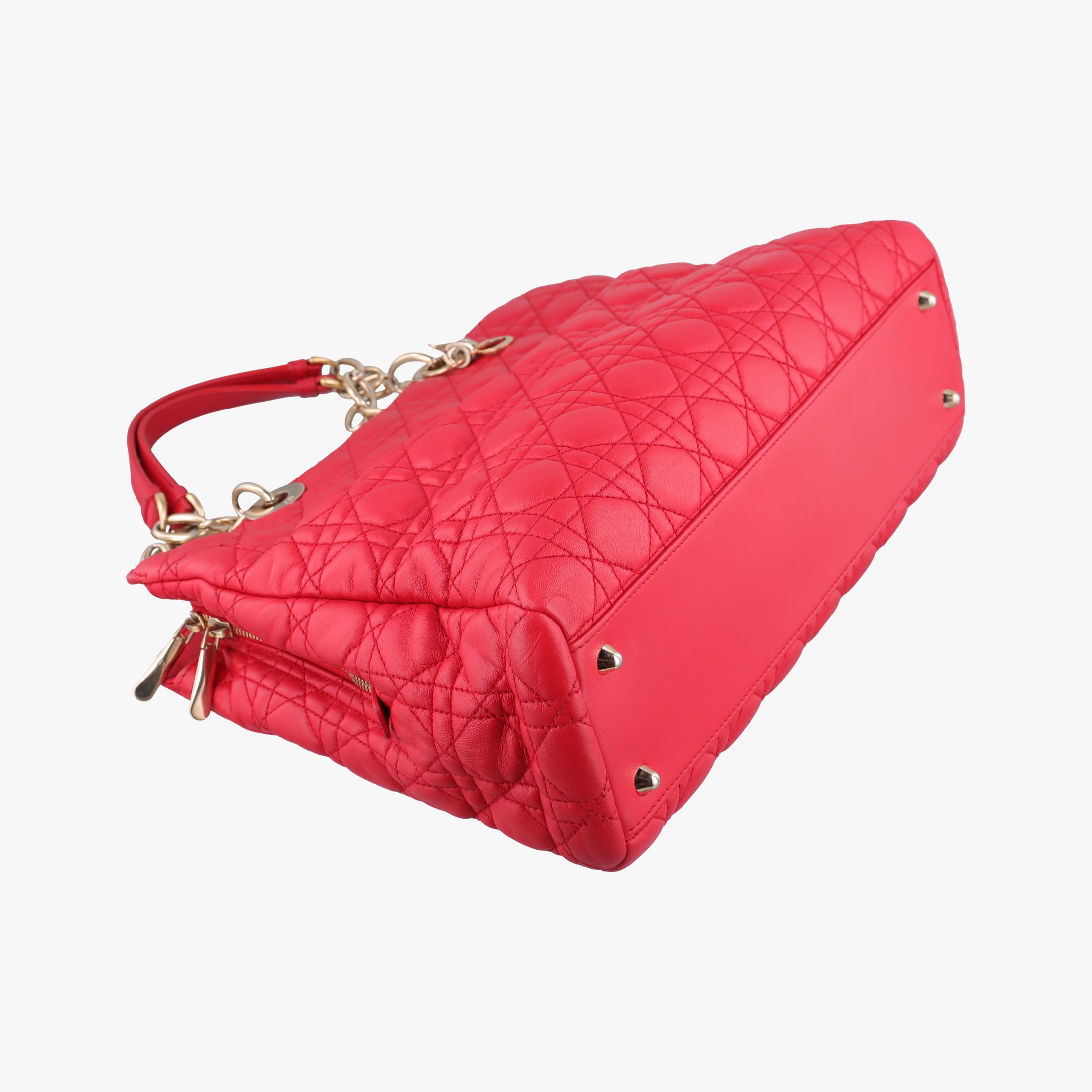 Cannage Dior Soft Shopping Red lambskin 17-BO-0153ディオールソフト レッド ラムスキン 17-BO-0153