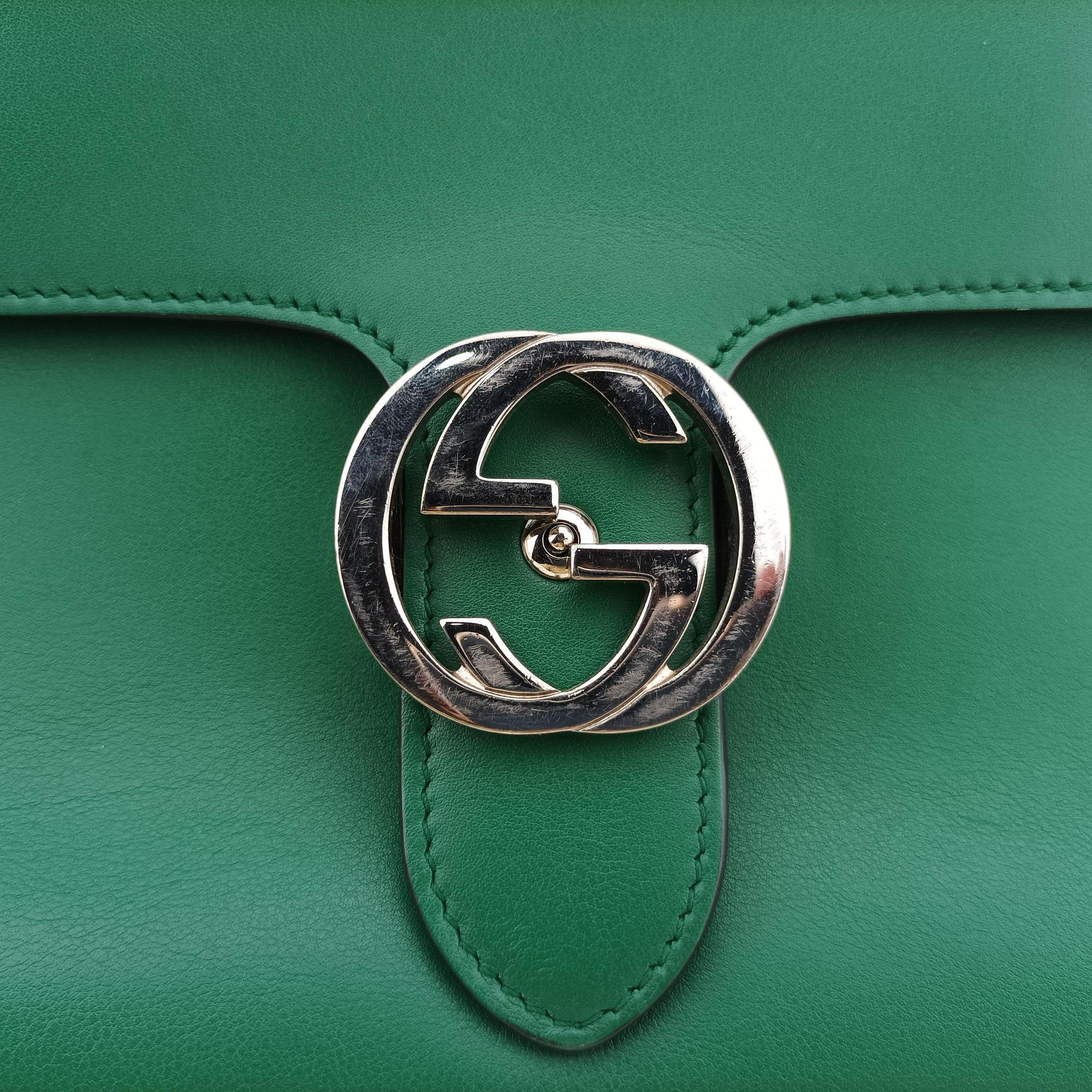 Interlocking G Green Leather 387604 D018567485インターロッキングG グリーン レザー 387604 D018567485