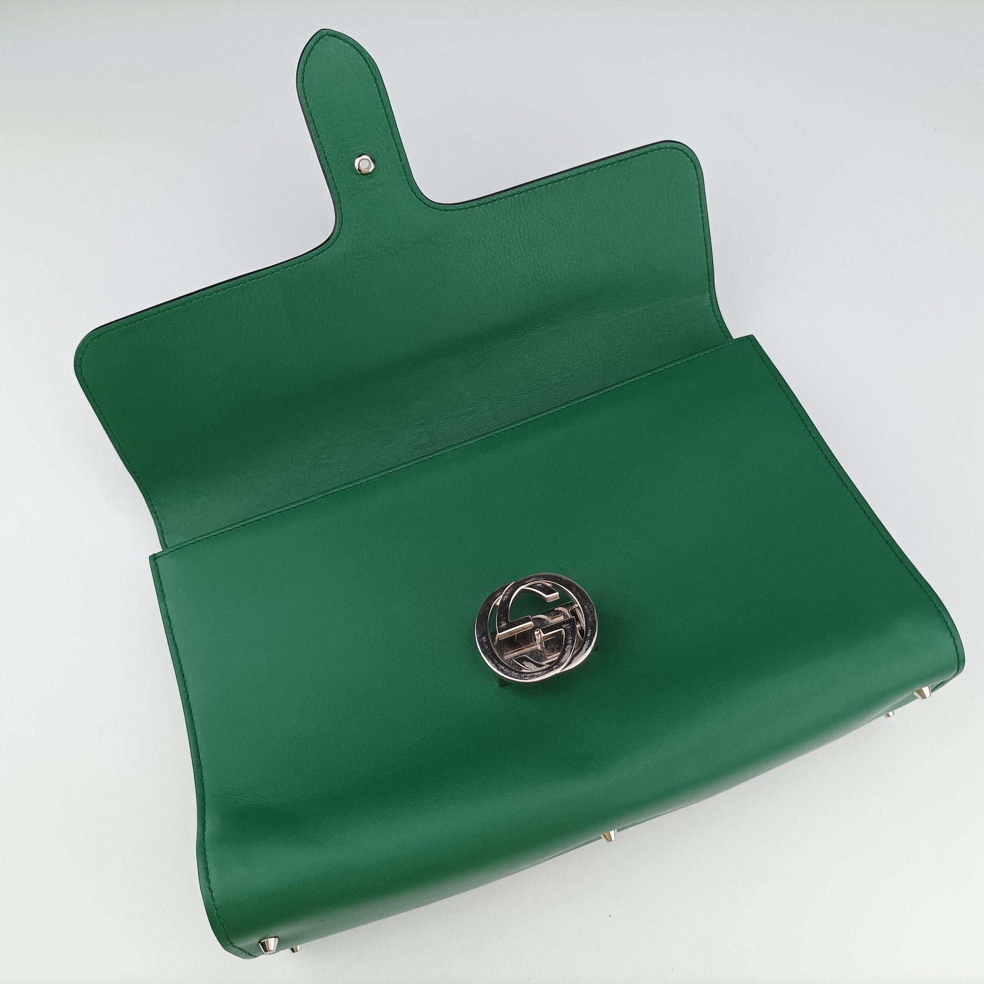 Interlocking G Green Leather 387604 D018567485インターロッキングG グリーン レザー 387604 D018567485