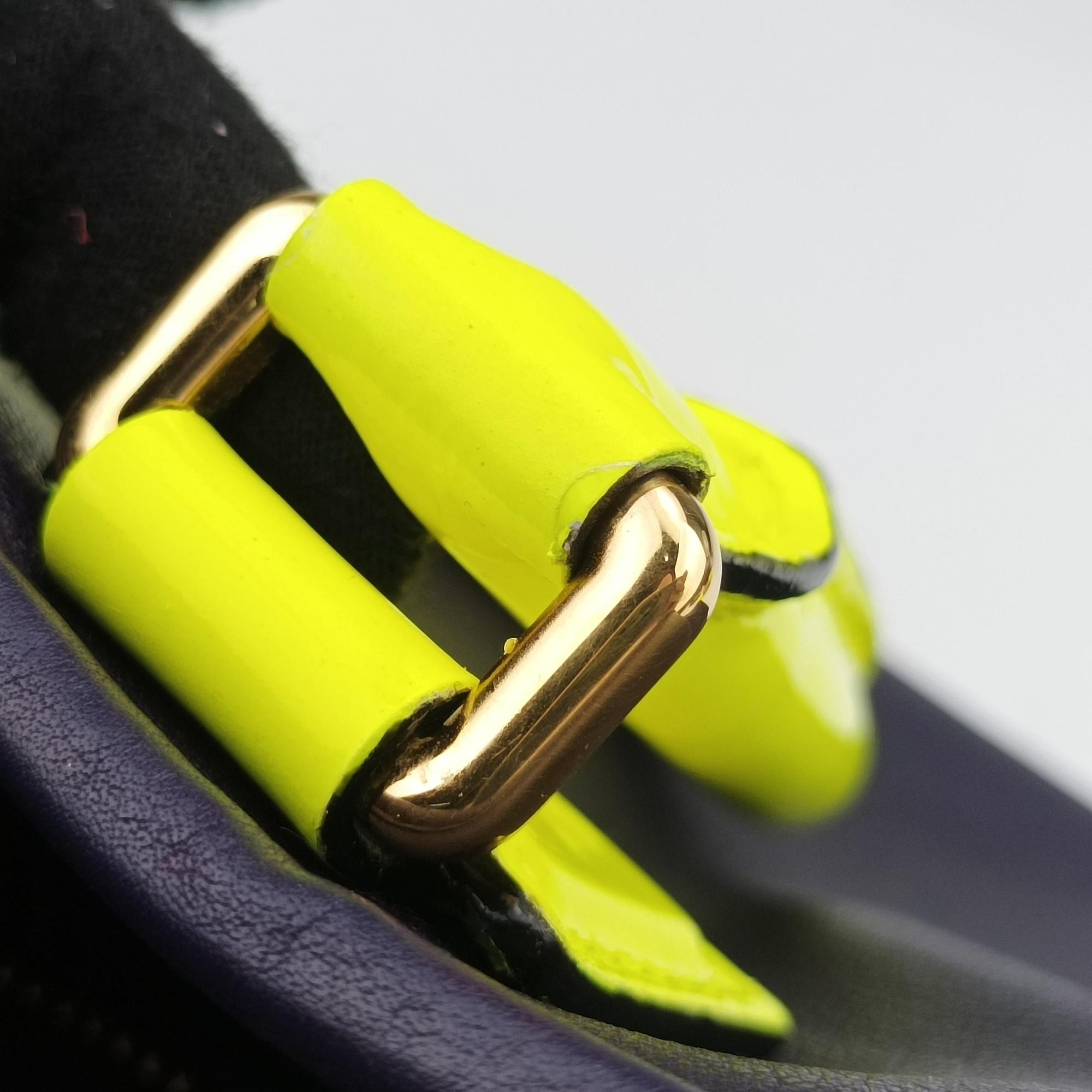 Amazona 36 Purple × Fluorescent Yellow Leather 061103アマソナ36 パープル × フルオレセントイエロー レザー 061103