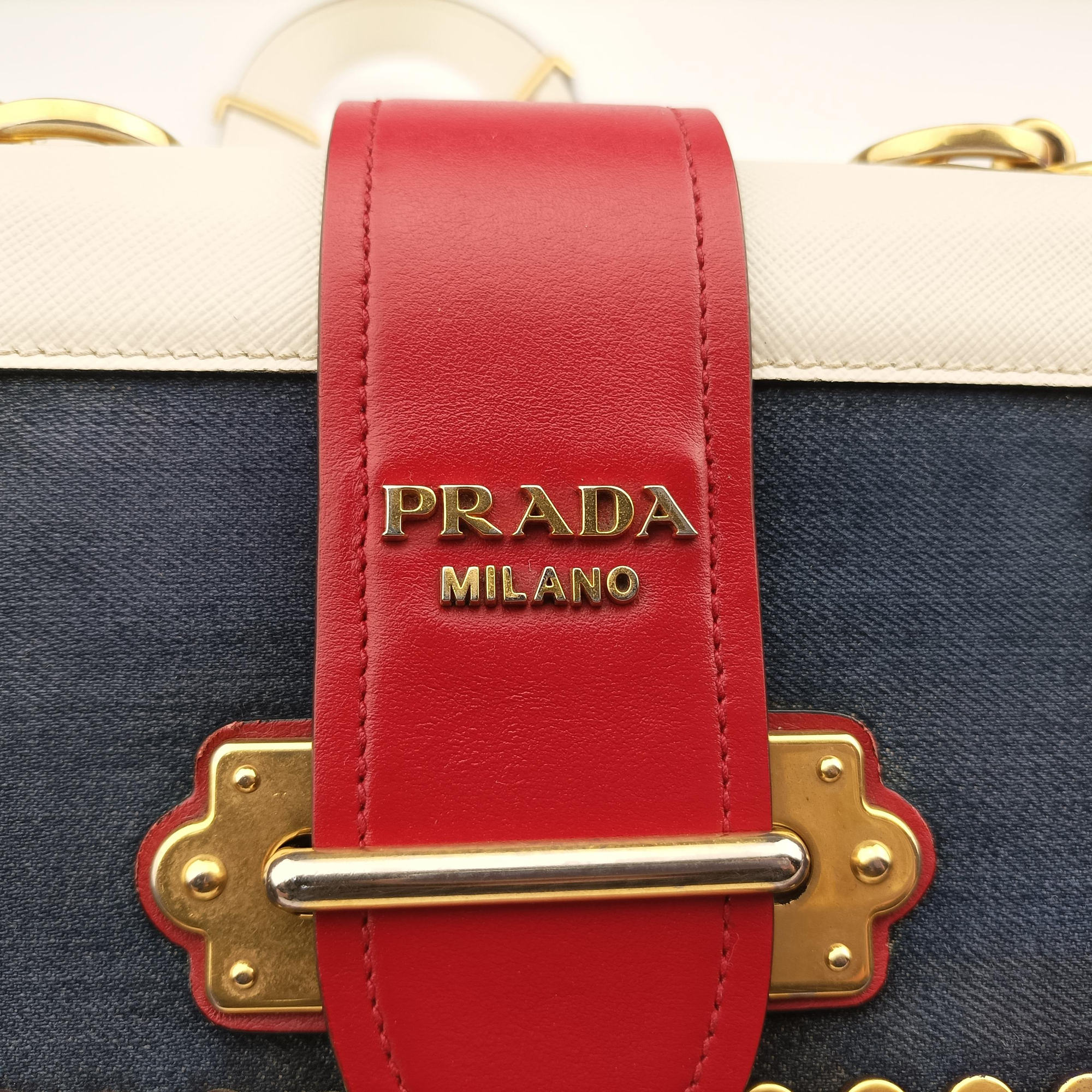 Cahier tassen Leder Multicolour Leather×Denim 1BD045 25カイエ タッセン レダー マルチカラー レザー×デニム 1BD045 25