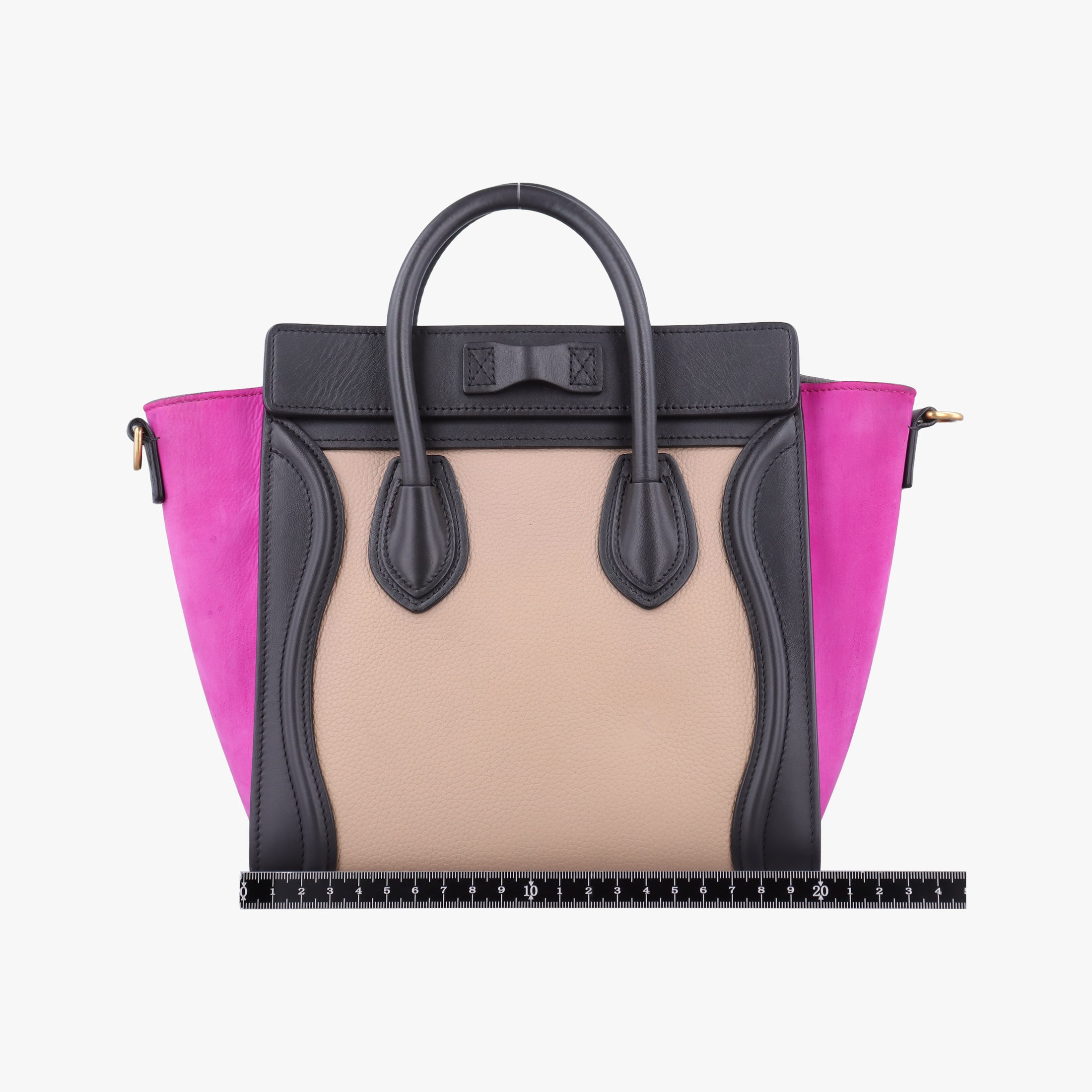 luggage nano shopper Beige x Black x Purple leather x Suede S-AT-2186 S-CU-4106ラゲージナノショッパー ベージュ xブラック x パープル レザー x スエード S-AT-2186 S-CU-4106