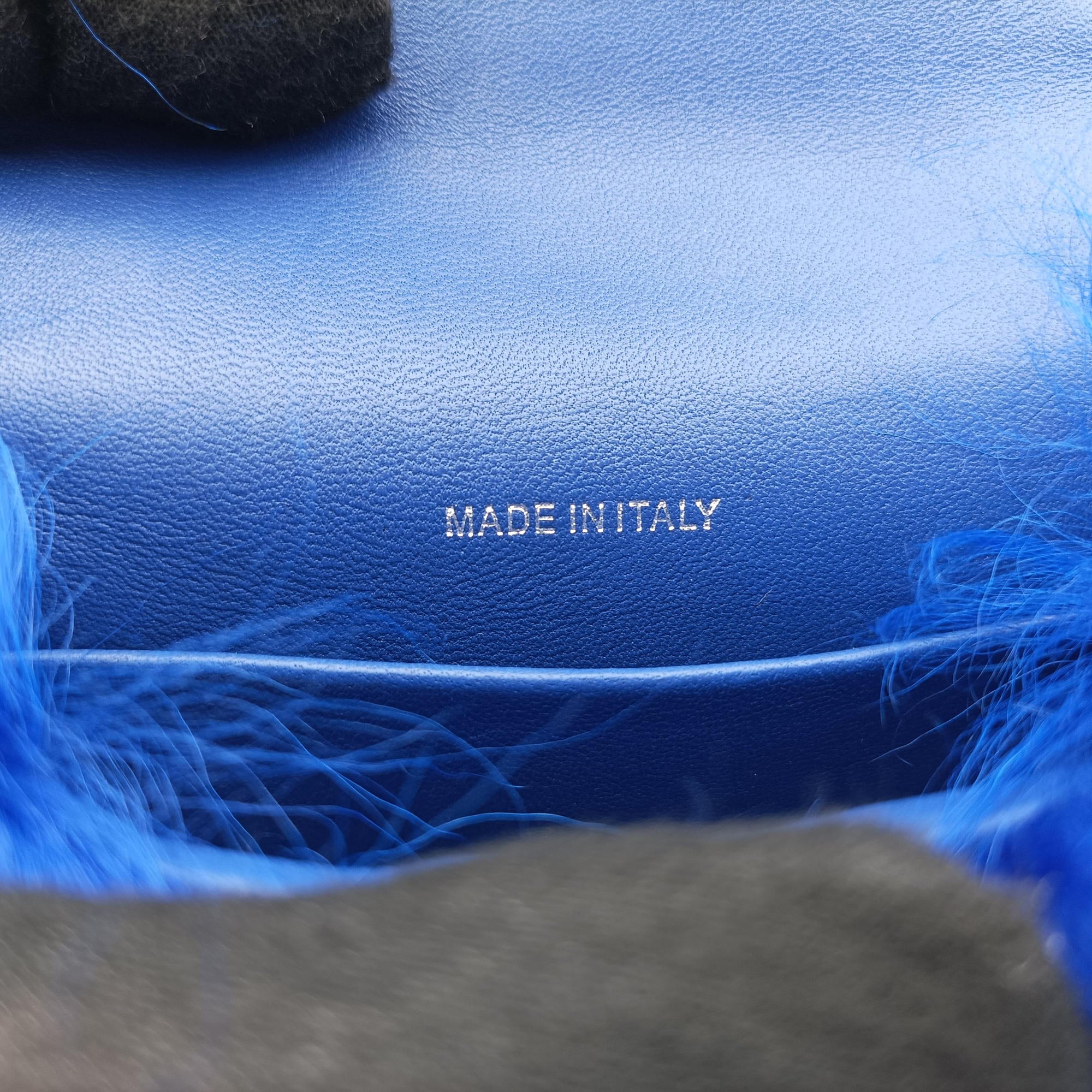 Shearling CC Hook Card Holder Blue wool AP2397 31690641シアリングCCフックカードホルダー ブルー ウール AP2397 31690641