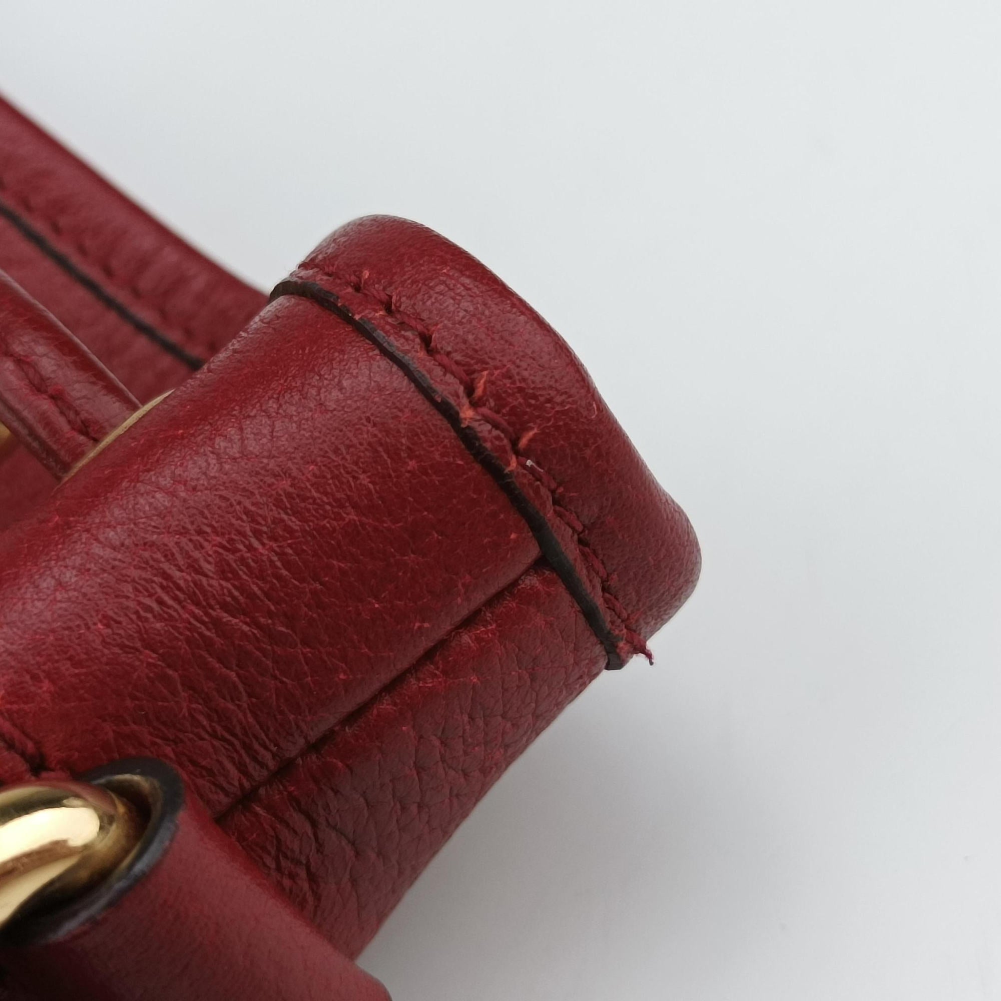 Doraemon collaboration Brown x red PVC coated canvas×Leather 655597 G034362479ドラえもんコラボ ブラウンxレッド PVCコーティングキャンバス×レザー 655597 G034362479