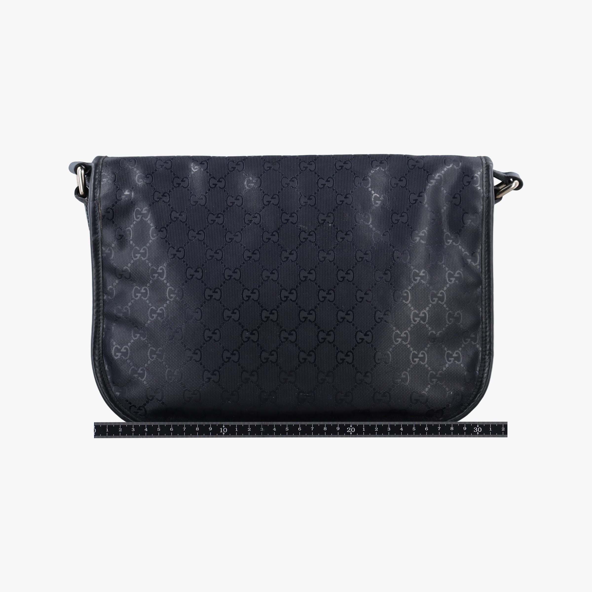 GG Plus Messenger Black PVC coated canvas 201732 Lot number unknownGGプラス メッセンジャー ブラック PVCコーティングキャンバス 201732 製番不明