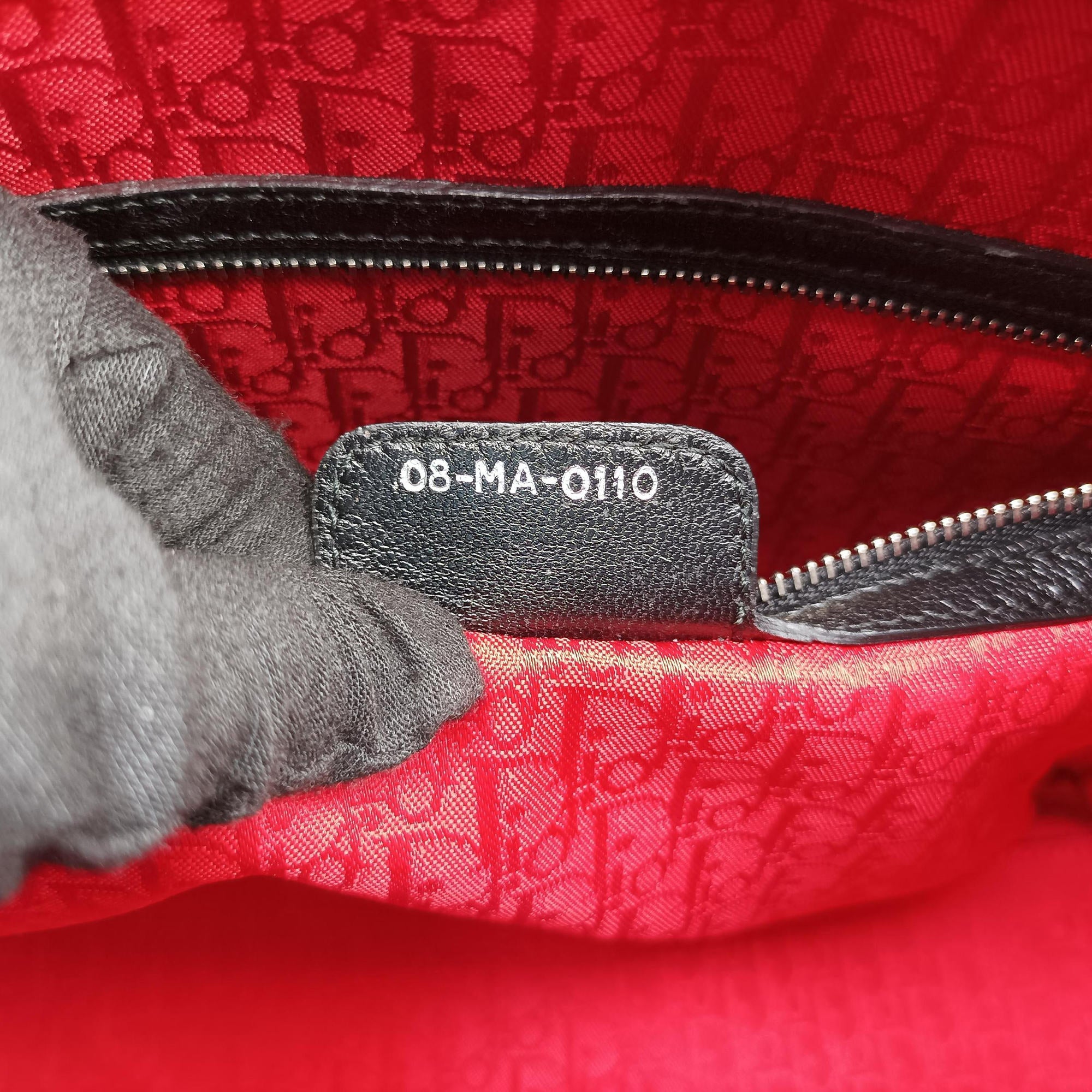 Lady Dior Black lambskin 08-MA-0110レディディオール ブラック ラムスキン 08-MA-0110