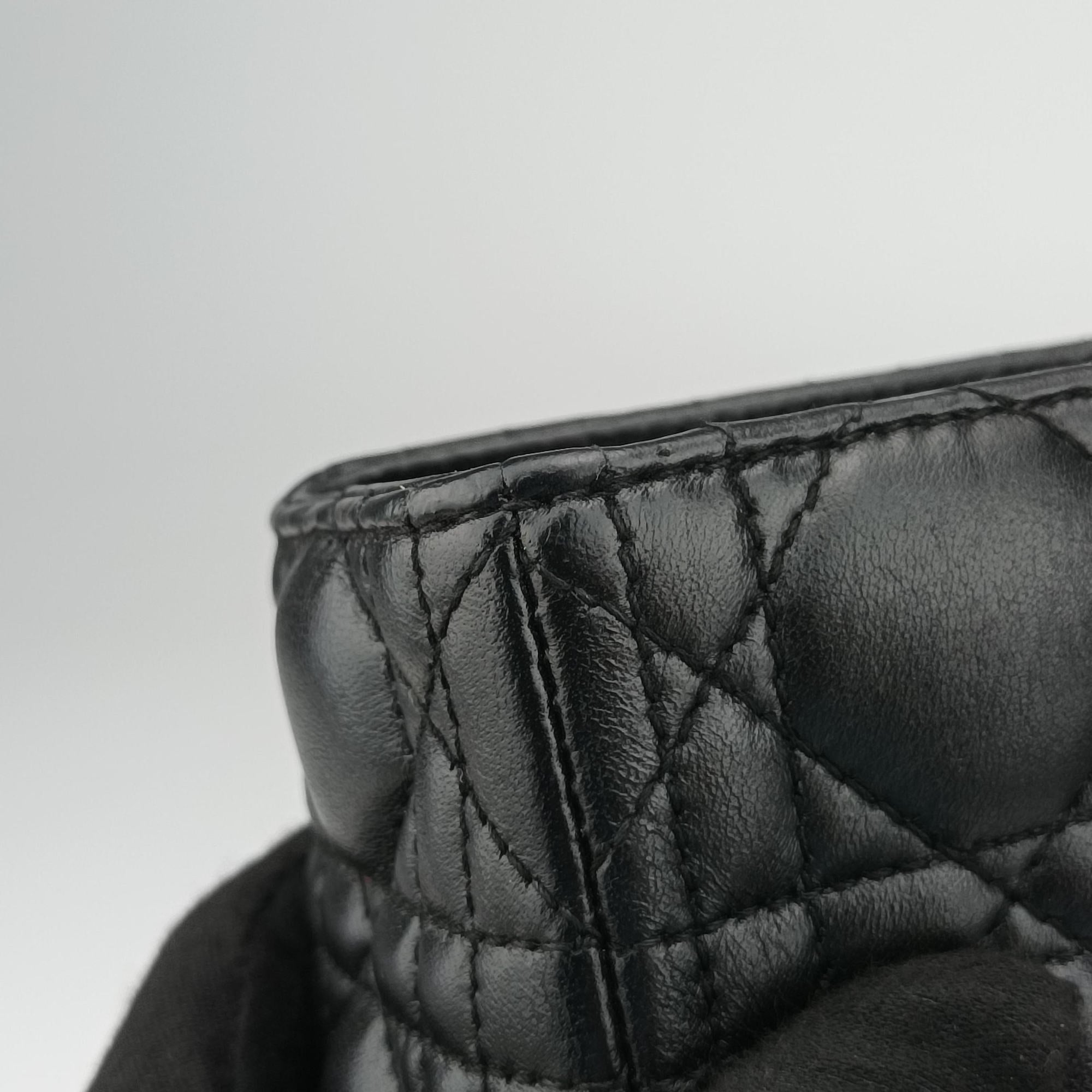 Lady Dior Black lambskin 08-MA-0110レディディオール ブラック ラムスキン 08-MA-0110