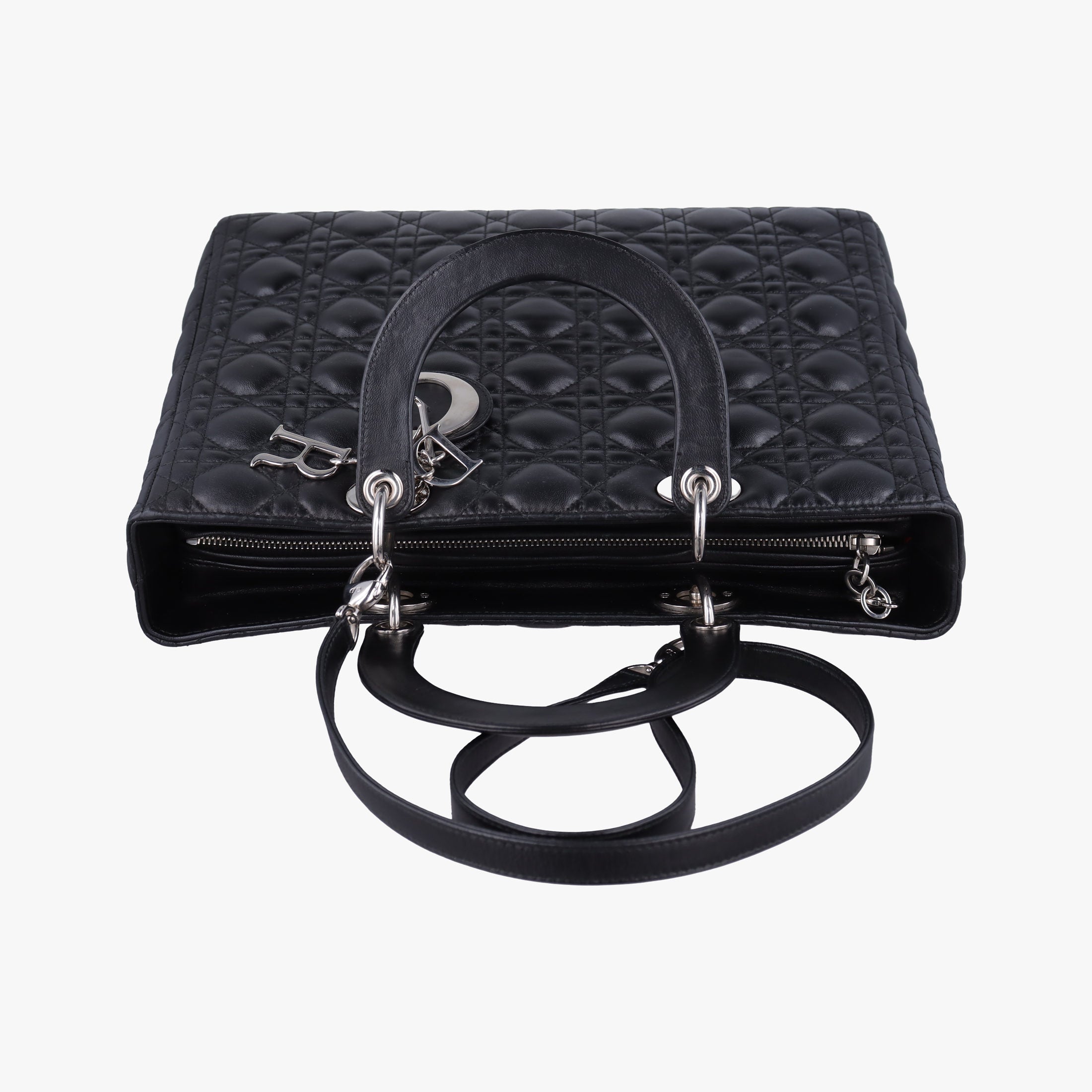 Lady Dior Black lambskin 08-MA-0110レディディオール ブラック ラムスキン 08-MA-0110