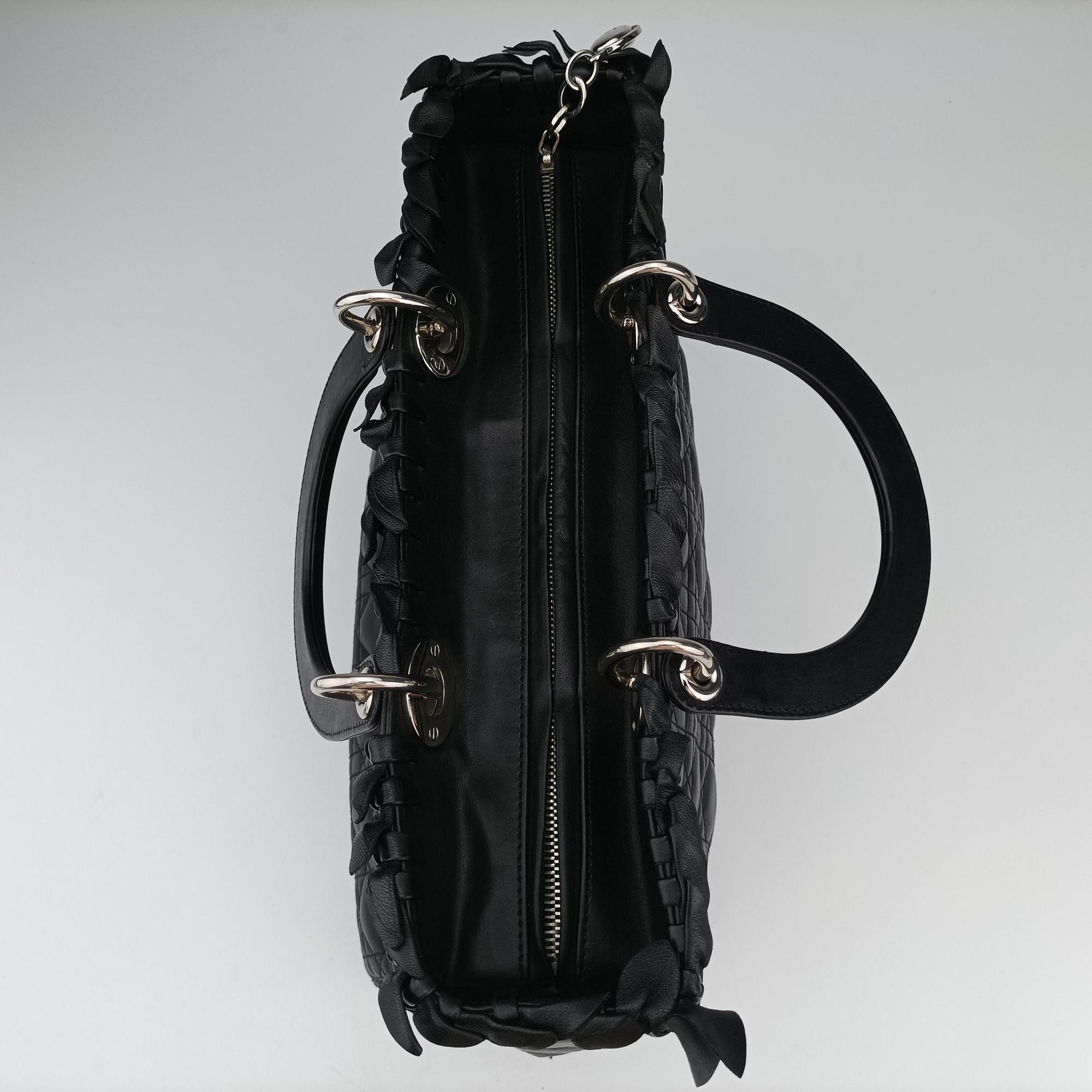 Lady Dior Black lambskin 08-MA-0171レディディオール ブラック ラムスキン 08-MA-0171