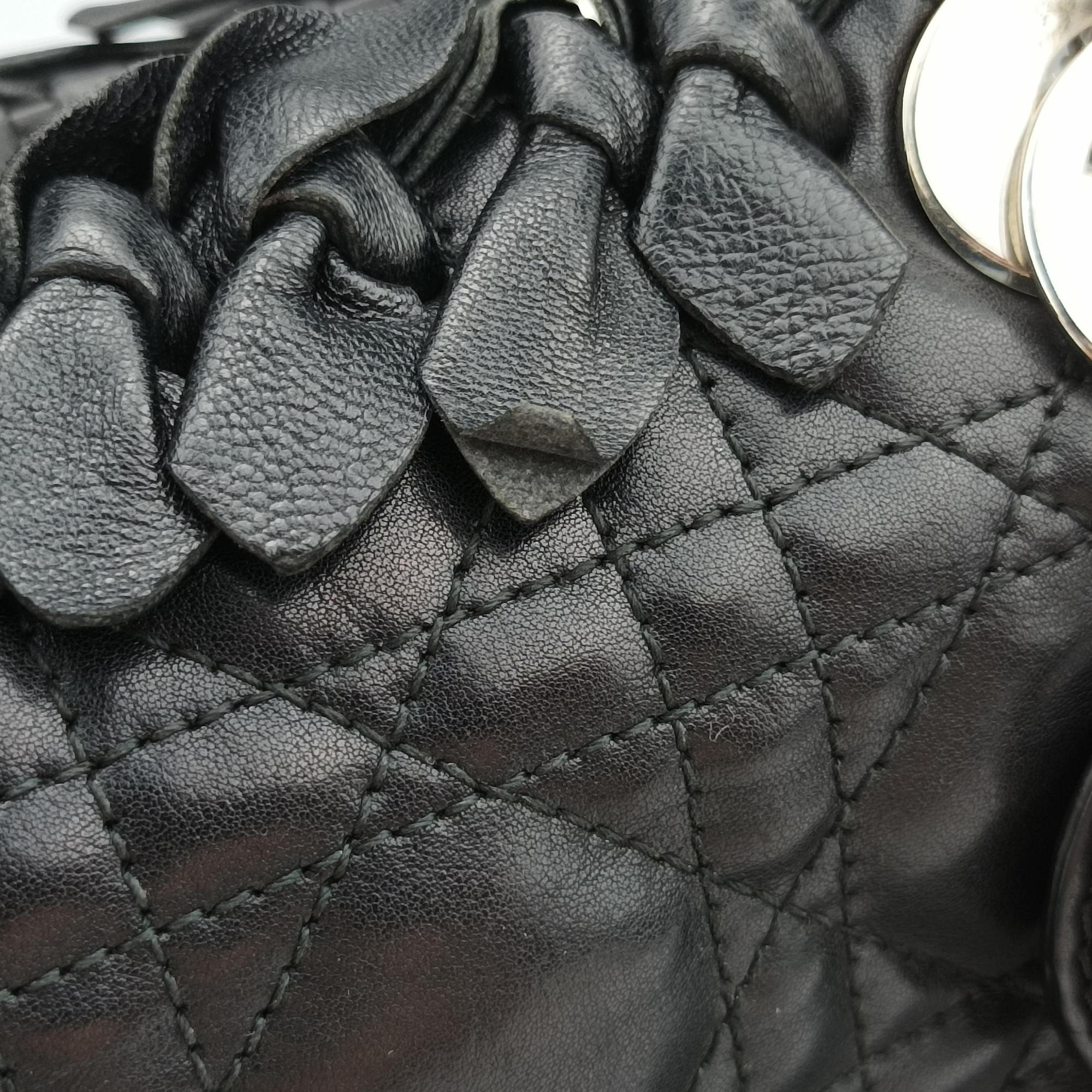 Lady Dior Black lambskin 08-MA-0171レディディオール ブラック ラムスキン 08-MA-0171