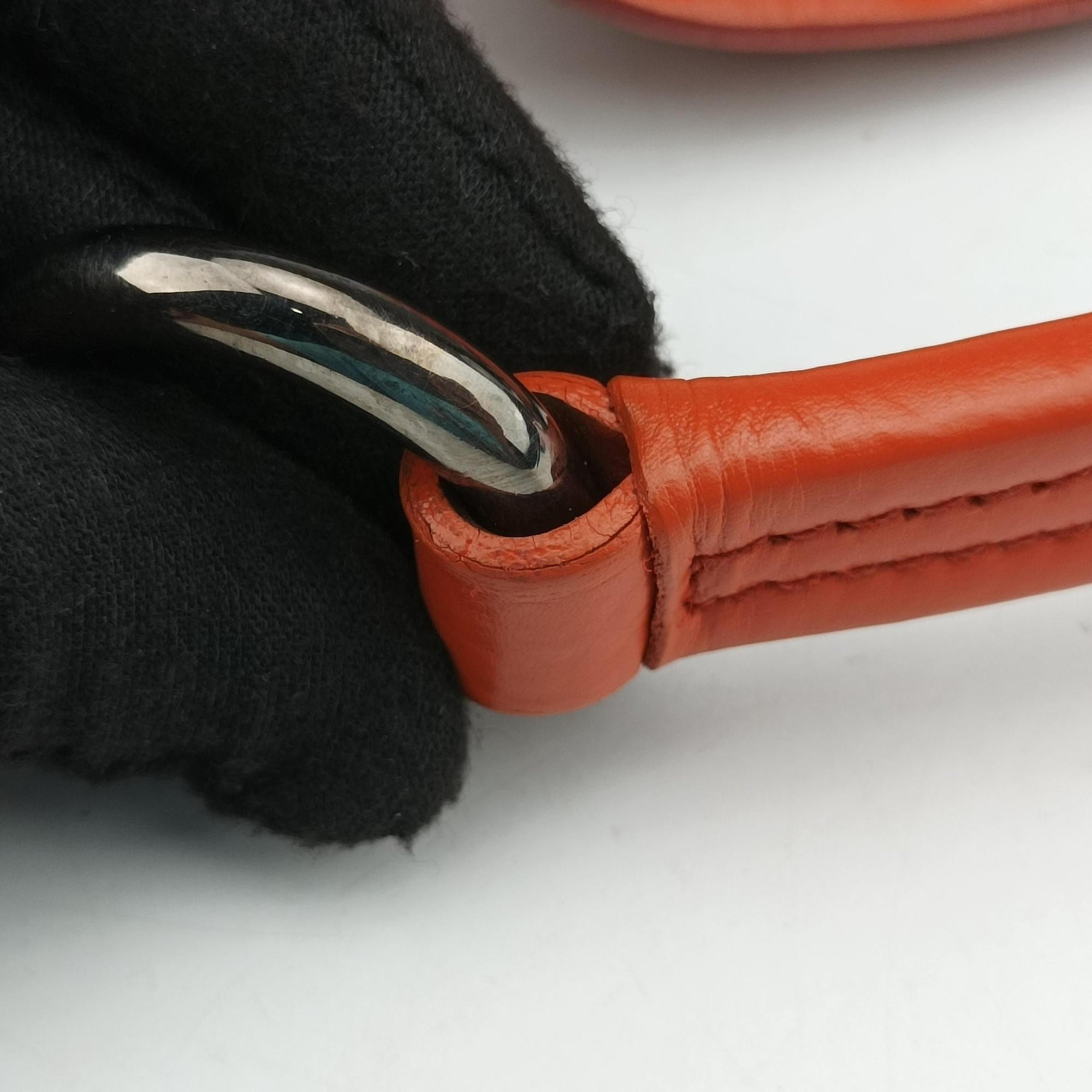 Studded Orange Leather 34 4スタッデッド オレンジ レザー 34 4