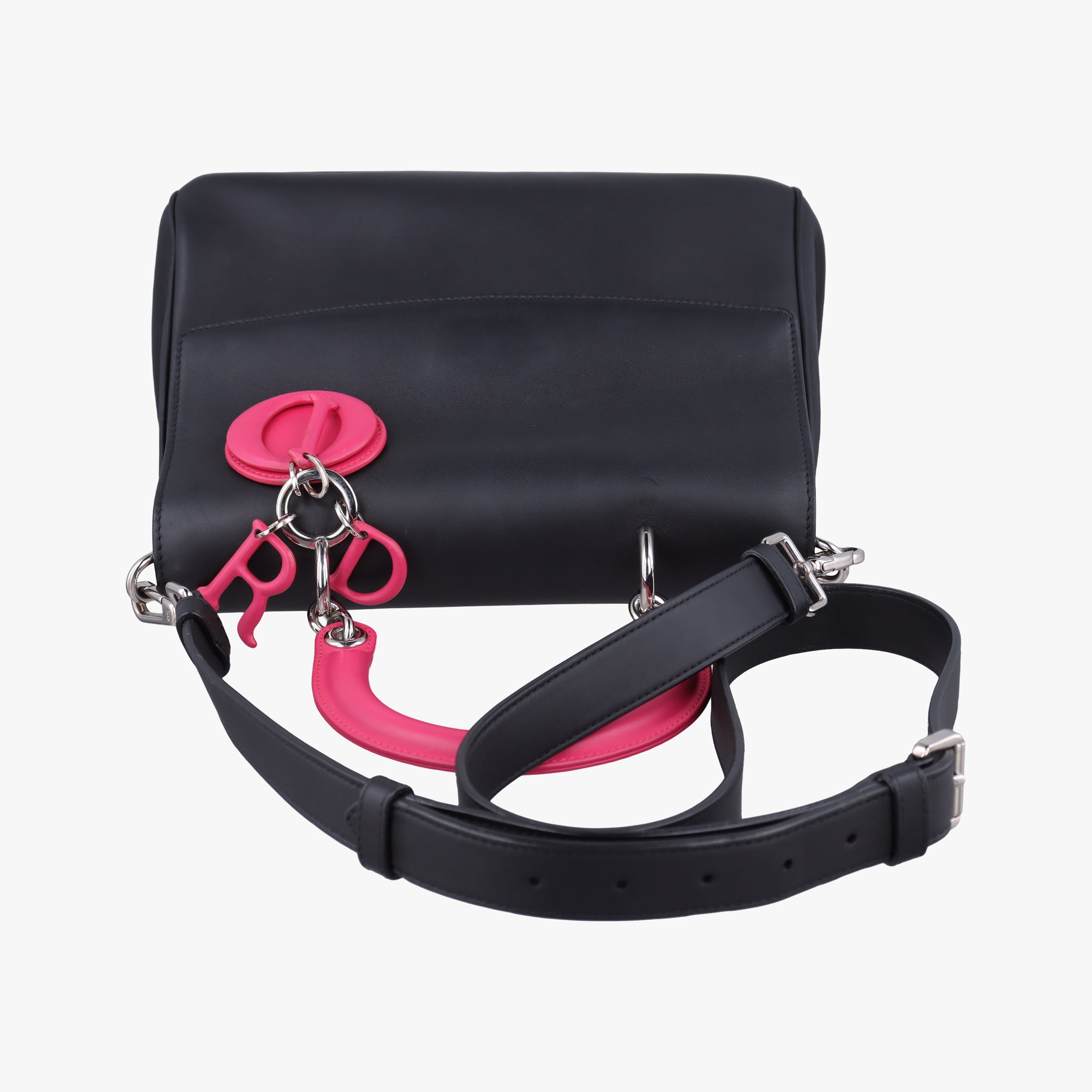 Be Dior Black × Rose Red Leather 29-MA-0125ビー ディオール ブラック × ローズレッド レザー 29-MA-0125