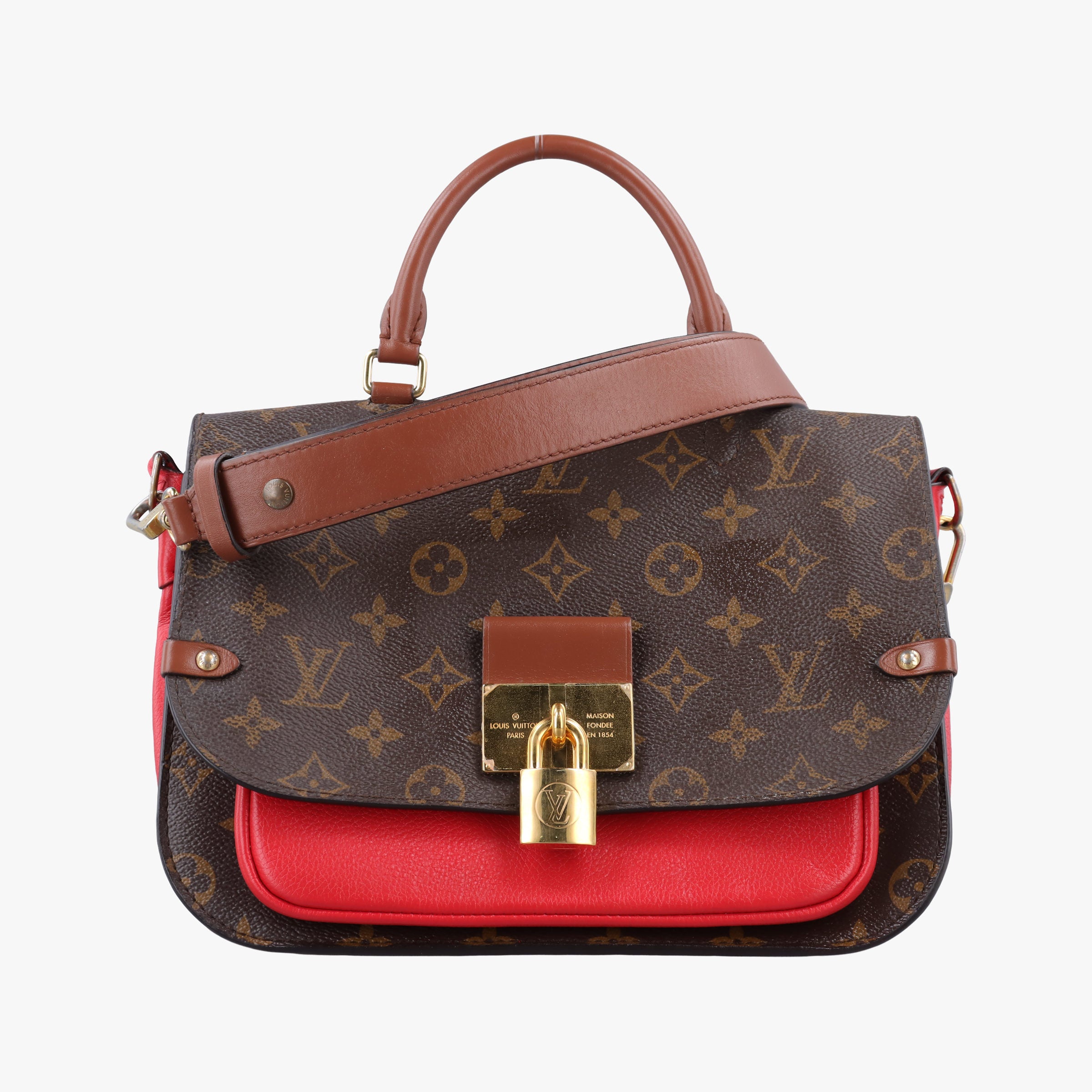 VaugirardPM Brown × Coquelicot Monogram Canvas×calf leather M44548 CA2109ヴォジラールPM モノグラム/ブラウン×コクリコ モノグラムキャンバス×カーフレザー M44548 CA2109