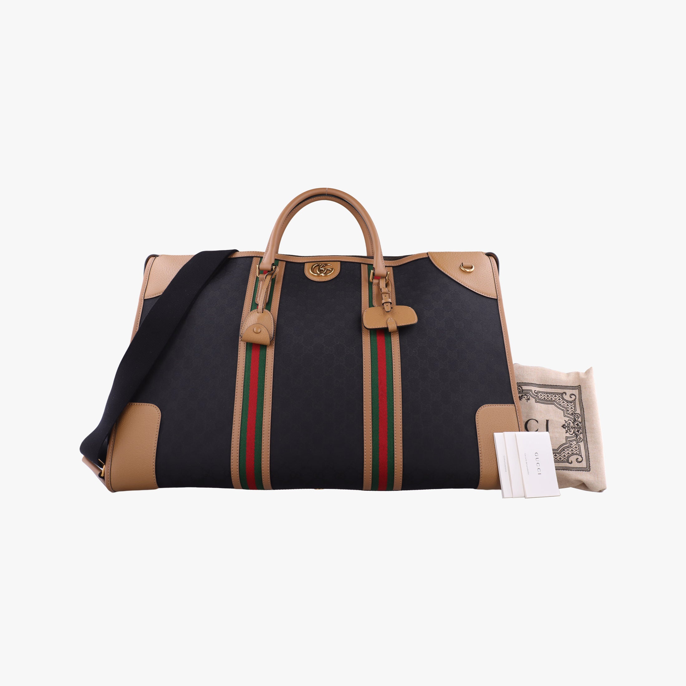 Ophidia Black × Brown × Multicolor Leather×Canvas 715774 E039050453オフィディア ブラック × ブラウン × マルチカラー レザー×キャンバス 715774 E039050453