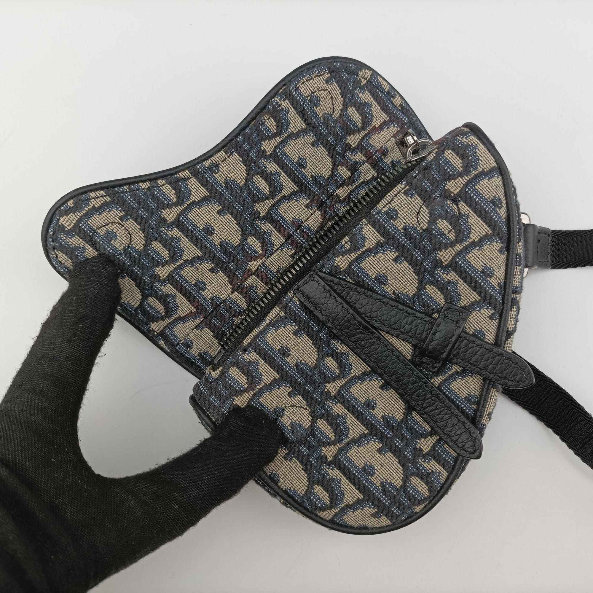 saddle Gray×Navy×Black Jacquard×Leather 29-BO-1222サドル グレー×ネイビー×ブラック ジャガード×レザー 29-BO-1222