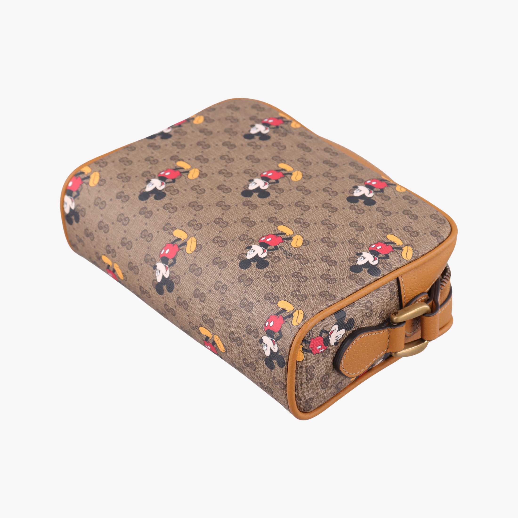 Mickey Mouse Disney collaboration Brown PVC coated canvas×Leather 602536 ミッキーマウス ディズニーコラボ ブラウン PVCコーティングキャンバス×レザー 602536