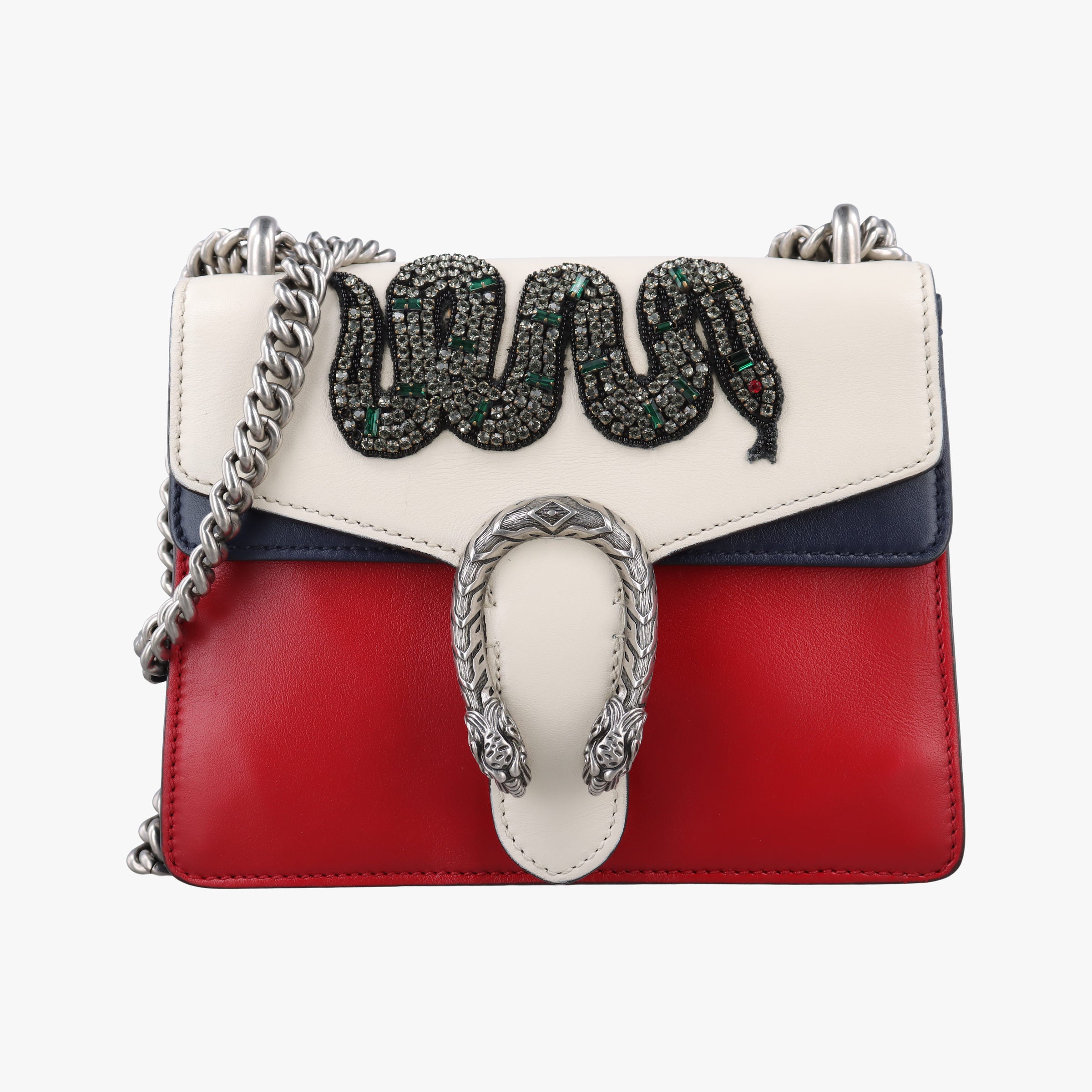 Dionysus Ivory×Red×Navy Leather 421970 B022176680ディオニュソス アイボリー×レッド×ネイビー レザー 421970 B022176680