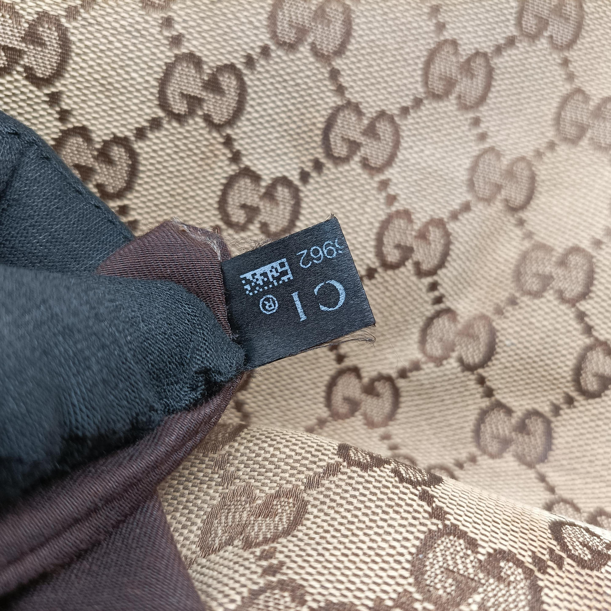 Charlotte Hobo Brown×White Leather×canvas 203504 G6226962シャーロット ブラウン×ホワイト レザー×キャンバス 203504 G6226962
