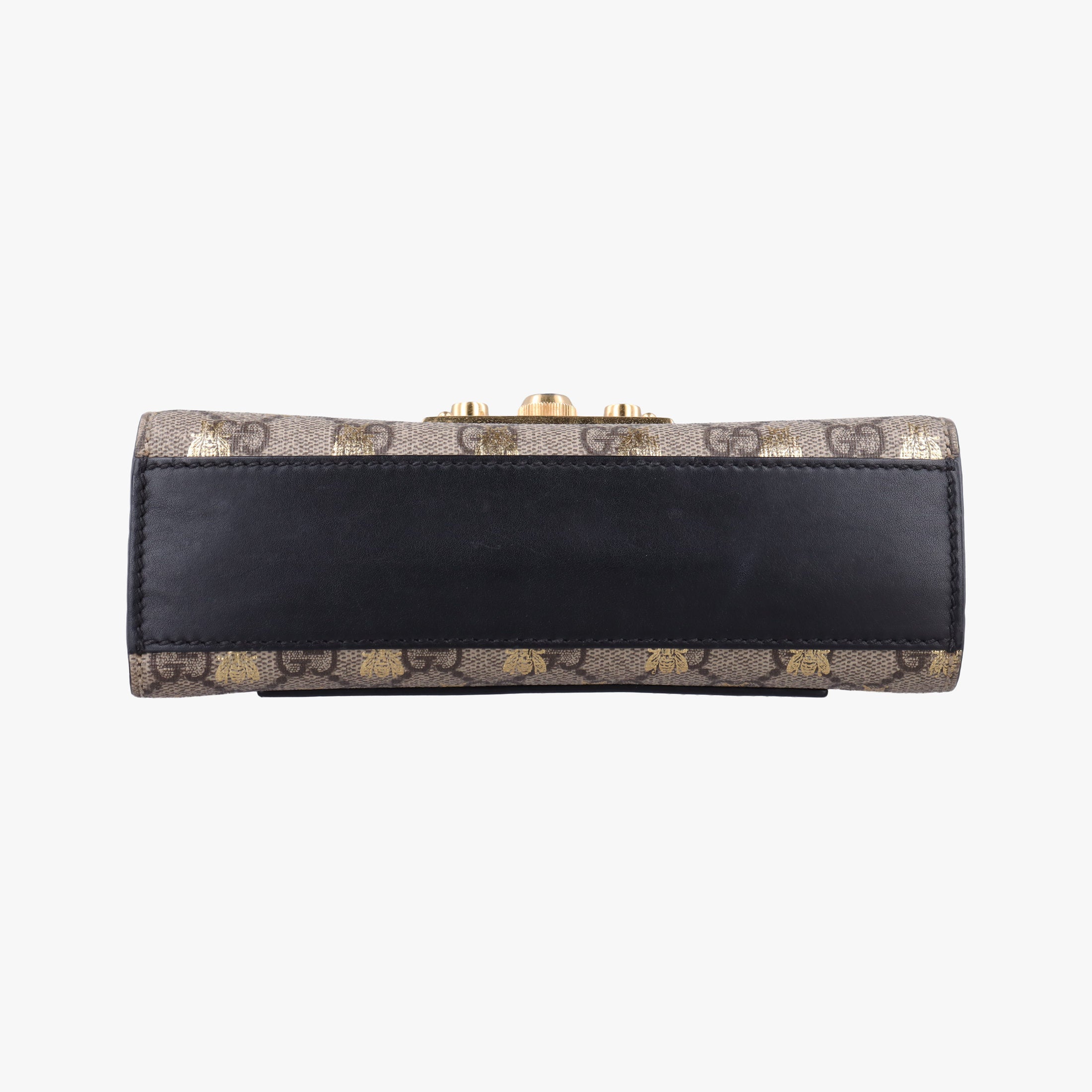 Padlock beige×black PVC coated canvas×Leather 409487 H031554642パドロック ベージュ×ブラック PVCコーティングキャンバス×レザー 409487 H031554642
