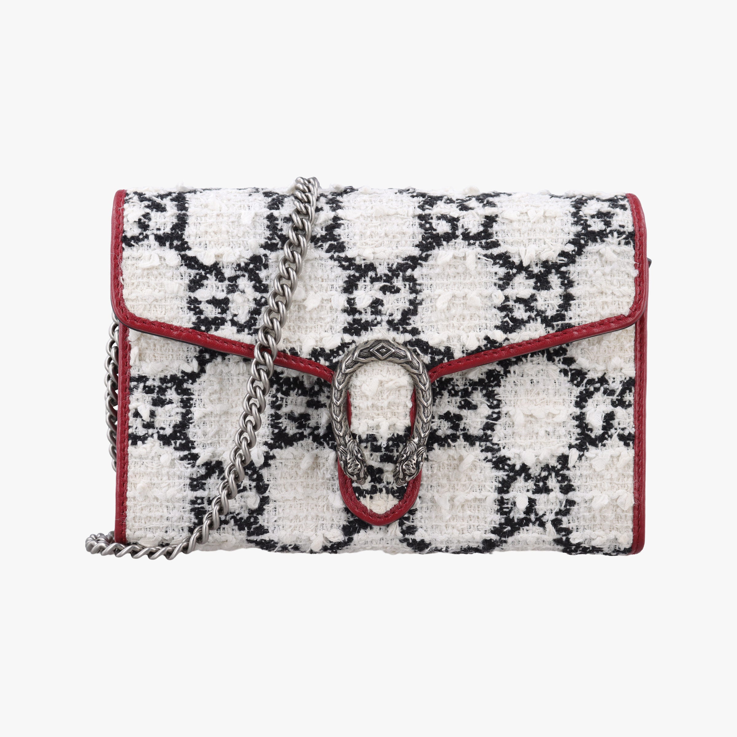 Dionysus Ivory × Red × Black Tweed×Leather 401231 ディオニュソス アイボリー × レッド × ブラック ツイード×レザー 401231