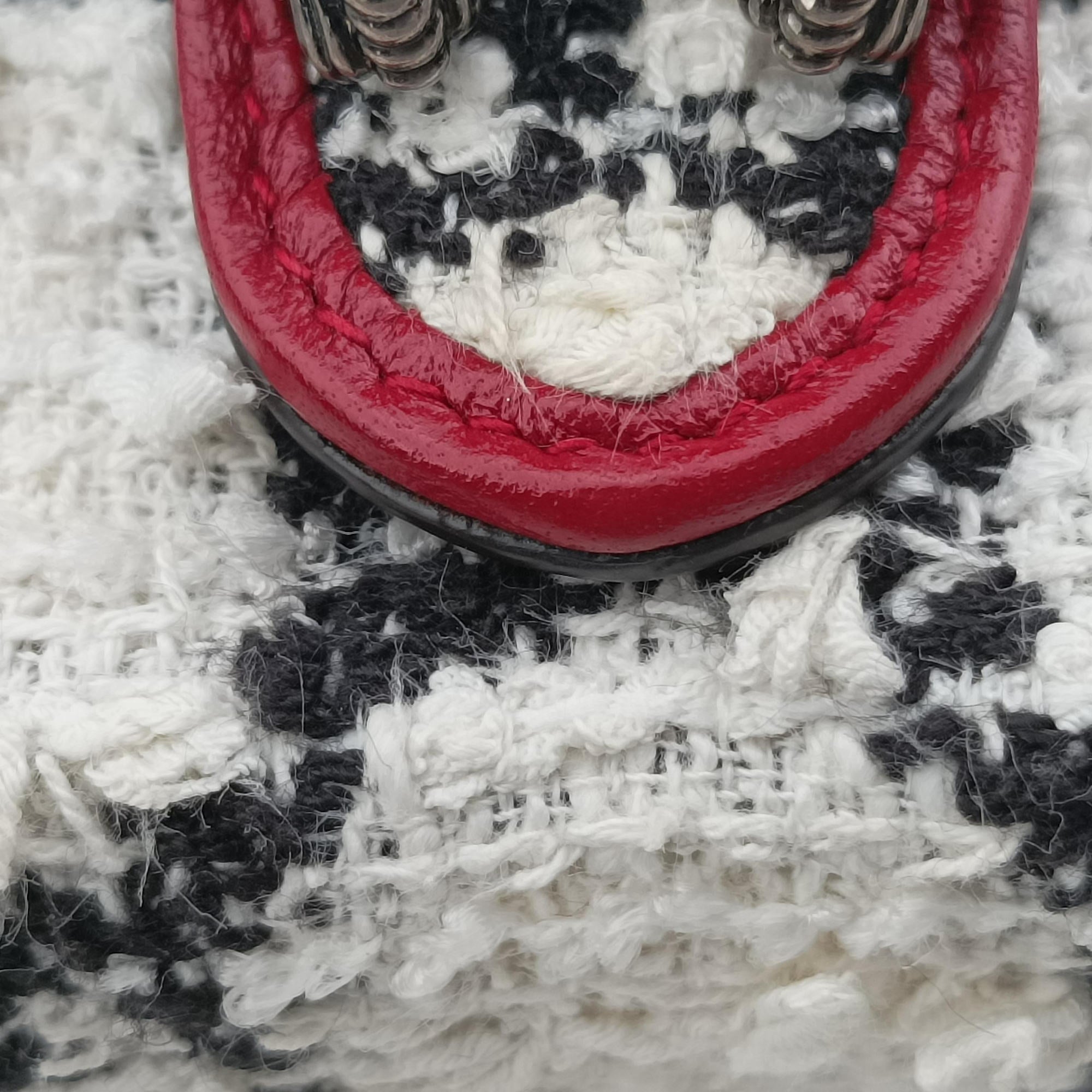Dionysus Ivory × Red × Black Tweed×Leather 401231 ディオニュソス アイボリー × レッド × ブラック ツイード×レザー 401231