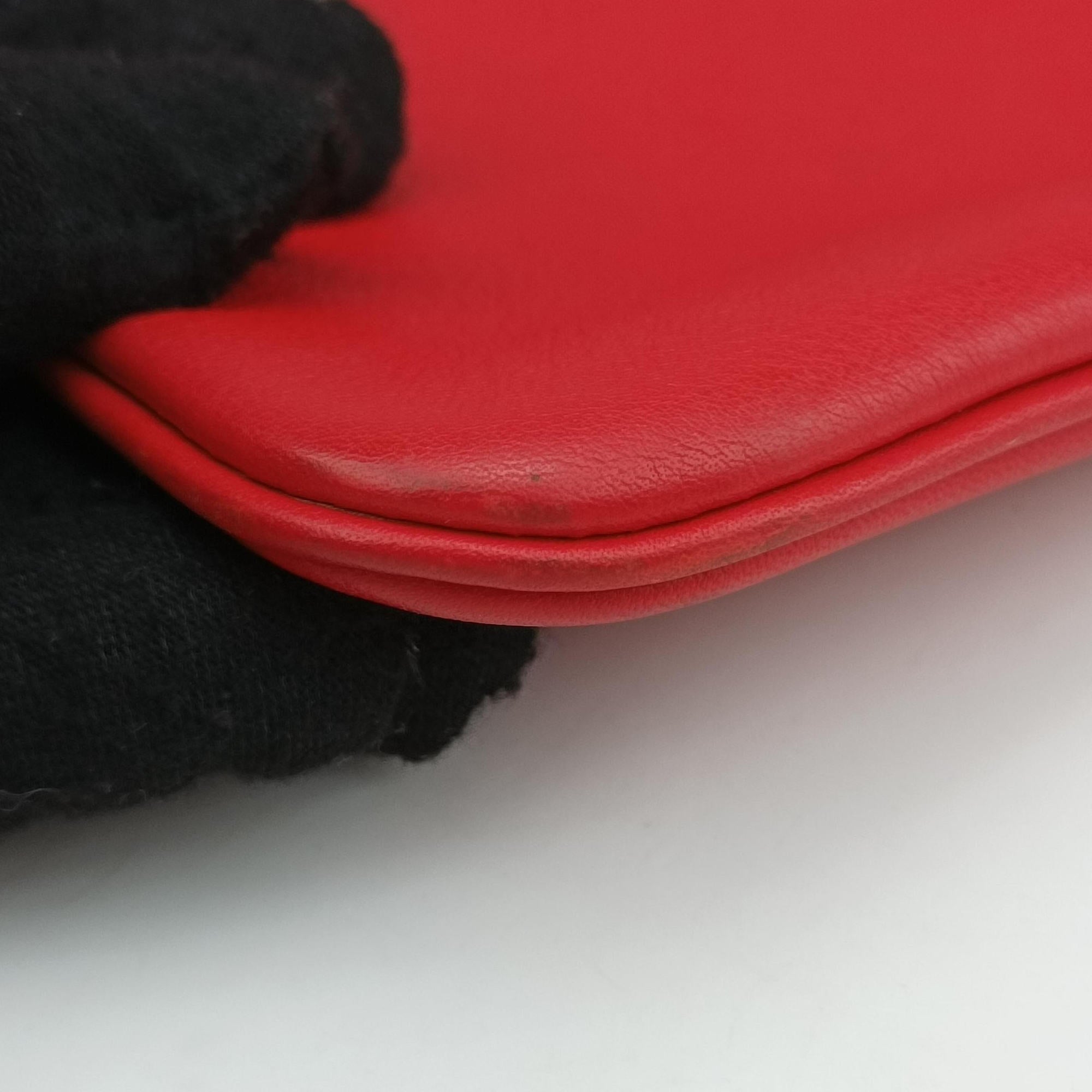 Sac Aline mini Red lambskin D AM 003 UHサック アリーヌ ミニ レッド ラムスキン D AM 003 UH