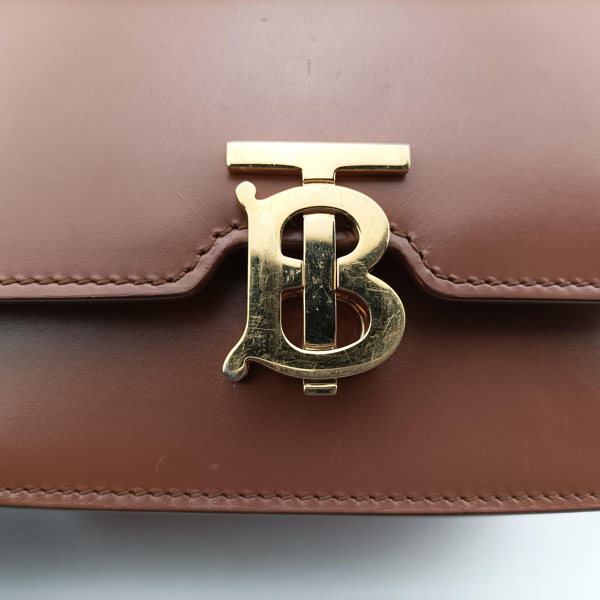 TB structured Brown Leather ITALBSRL239CALTBロゴ ブラウン レザー ITALBSRL239CAL
