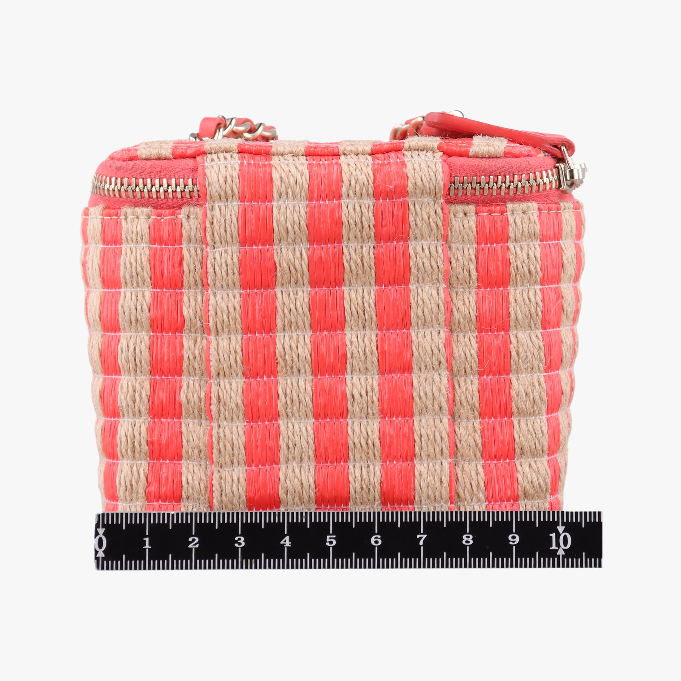 Raffia CC Mini Vanity Orange x Beige Raffia × Leather AP1998 31096712ラフィア CC ミニバニティ オレンジ×ベージュ ラフィア×レザー AP1998 31096712