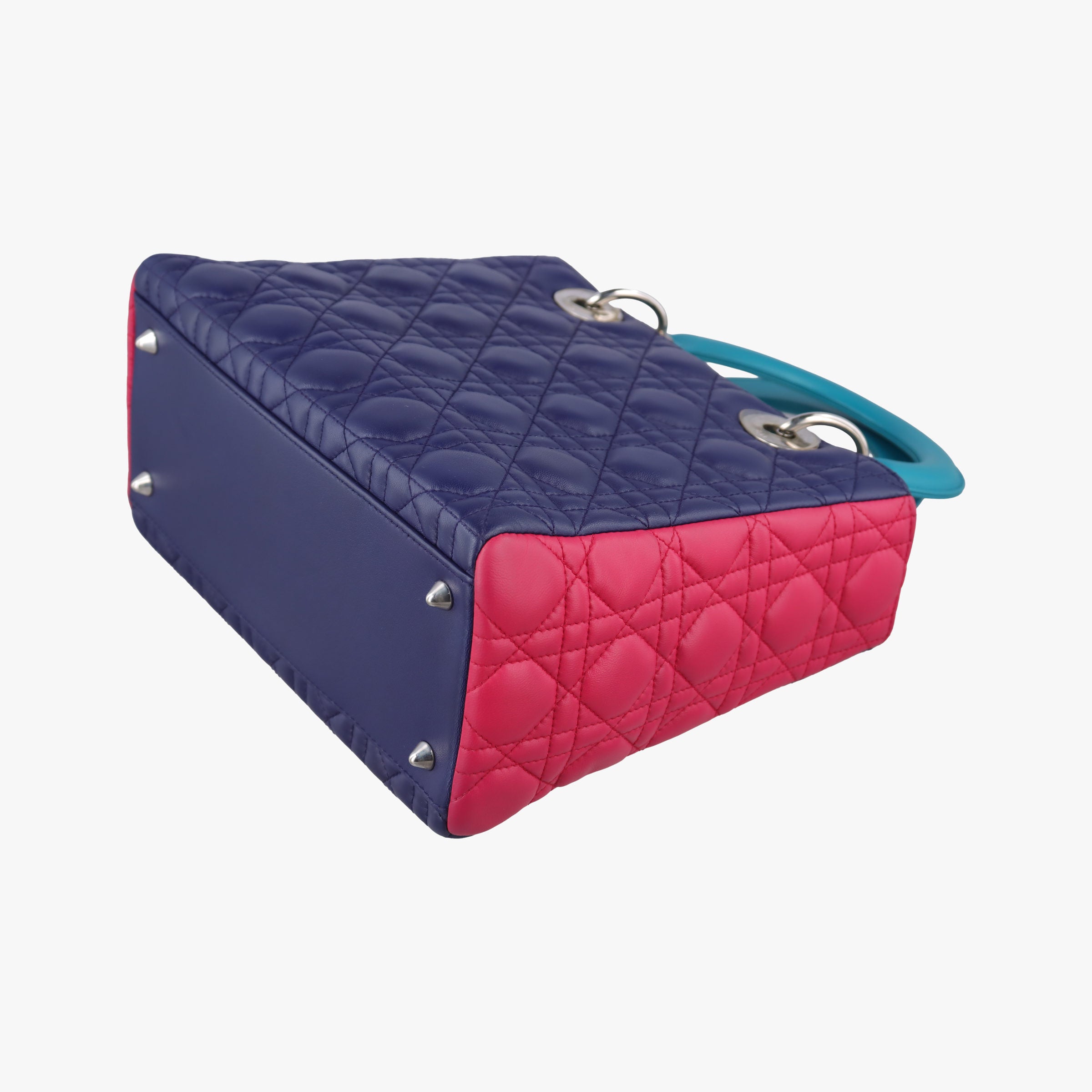 Lady Dior Navy×Pink×Light Blue lambskin 11-MA-1101レディディオール ネイビー×ピンク×ライトブルー ラムスキン 11-MA-1101