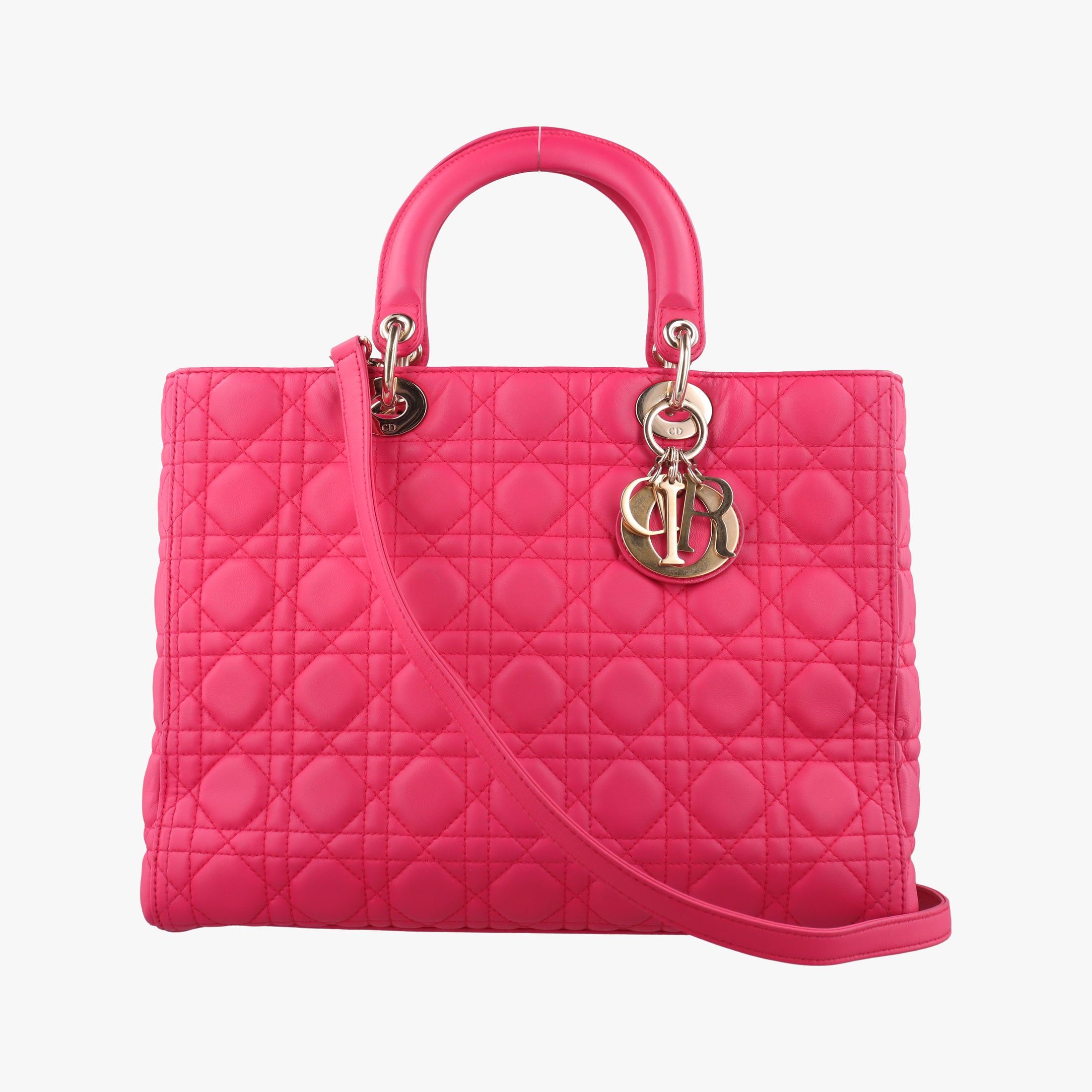 Lady Dior Rose lambskin 16-BO-0123レディディオール ローズ レッド ラムスキン 16-BO-0123