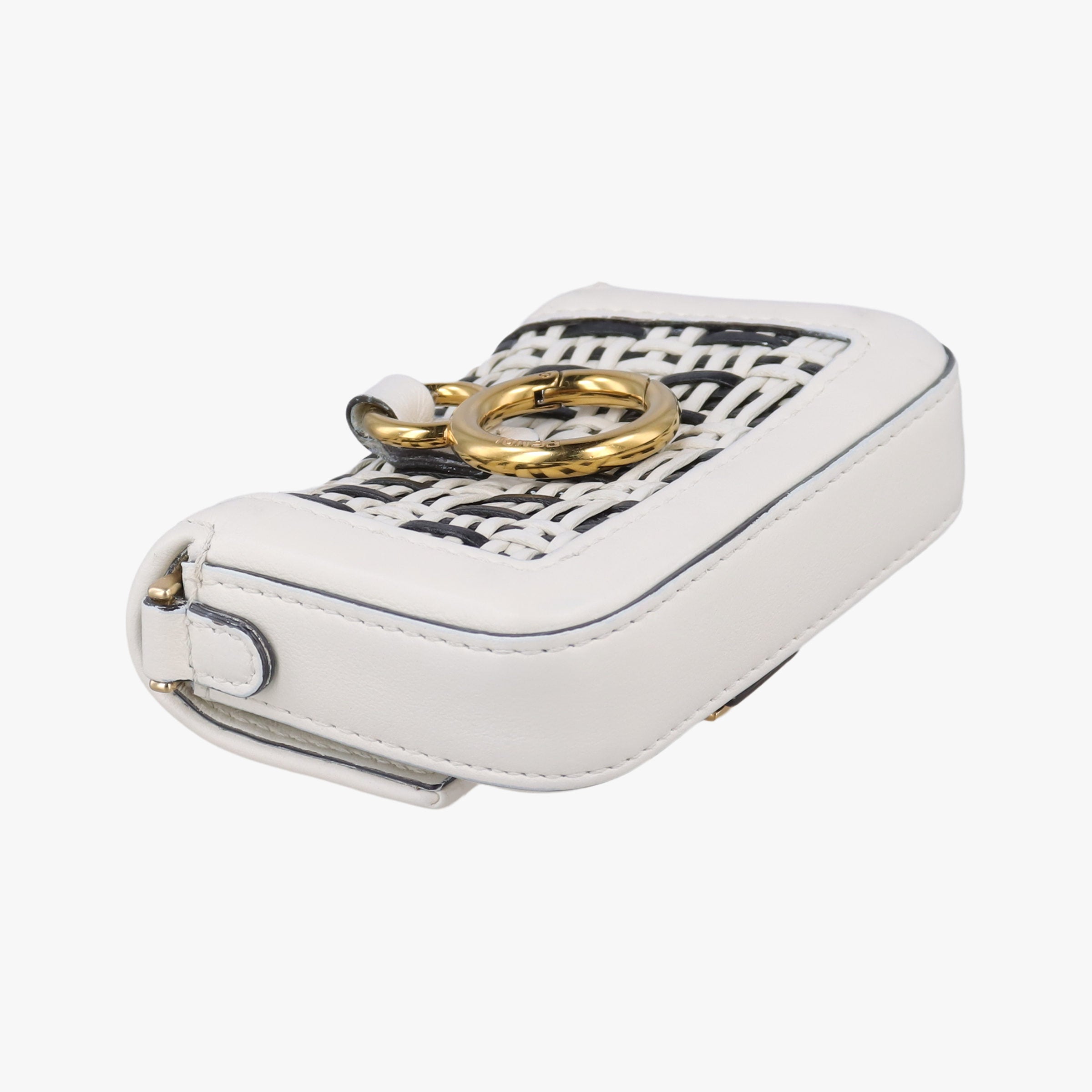 Nano Baguette Charm Black/White Leather 7AR844 7AR844-AFC0-218-0189ナノ バゲット チャーム ブラック/ホワイト レザー 7AR844 7AR844-AFC0-218-0189
