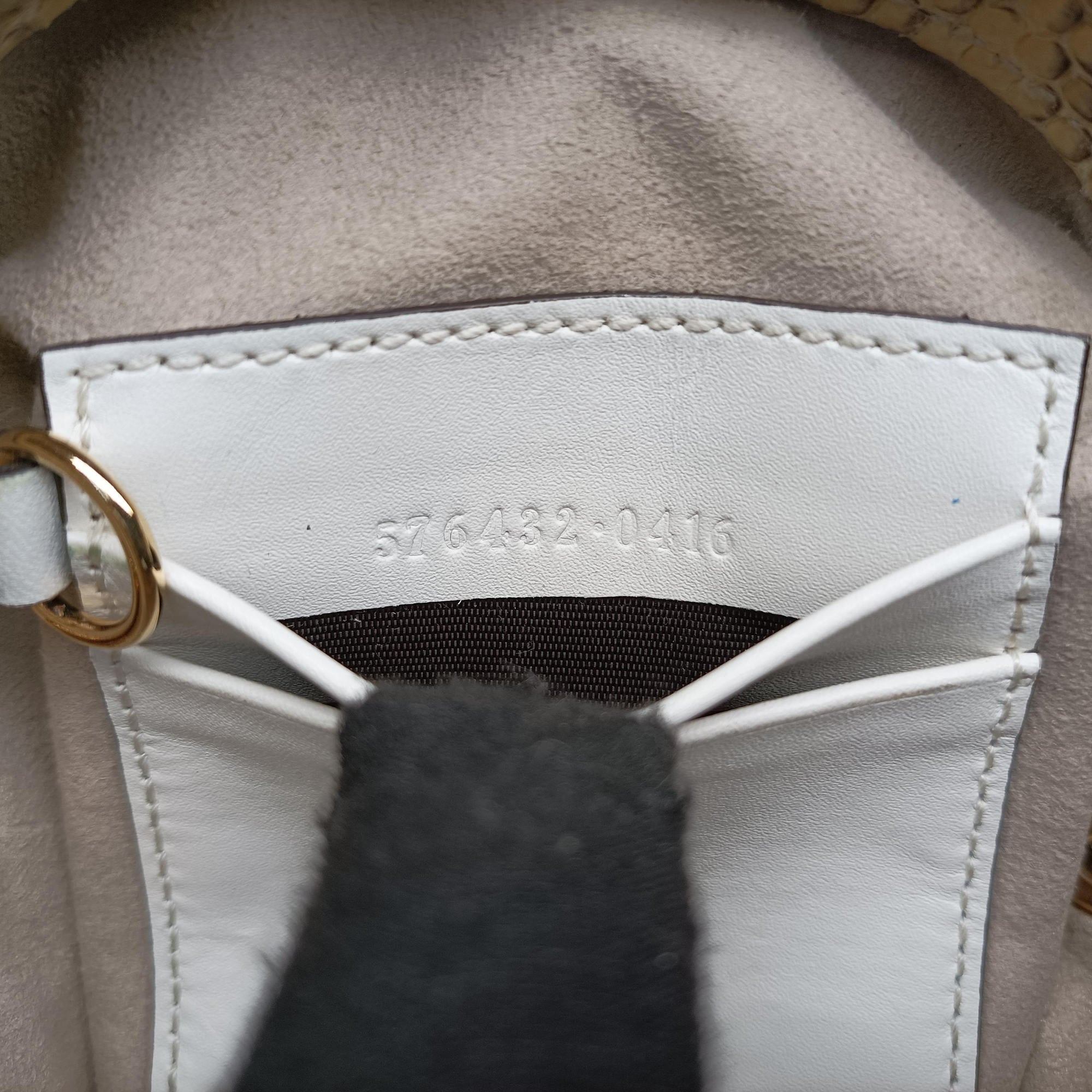 Zumi Mini Drawstring Bucket Beige x Multicolor snakeskin 576432 ズゥミ ミニバケット ベージュ×マルチカラー ヘビ革 576432