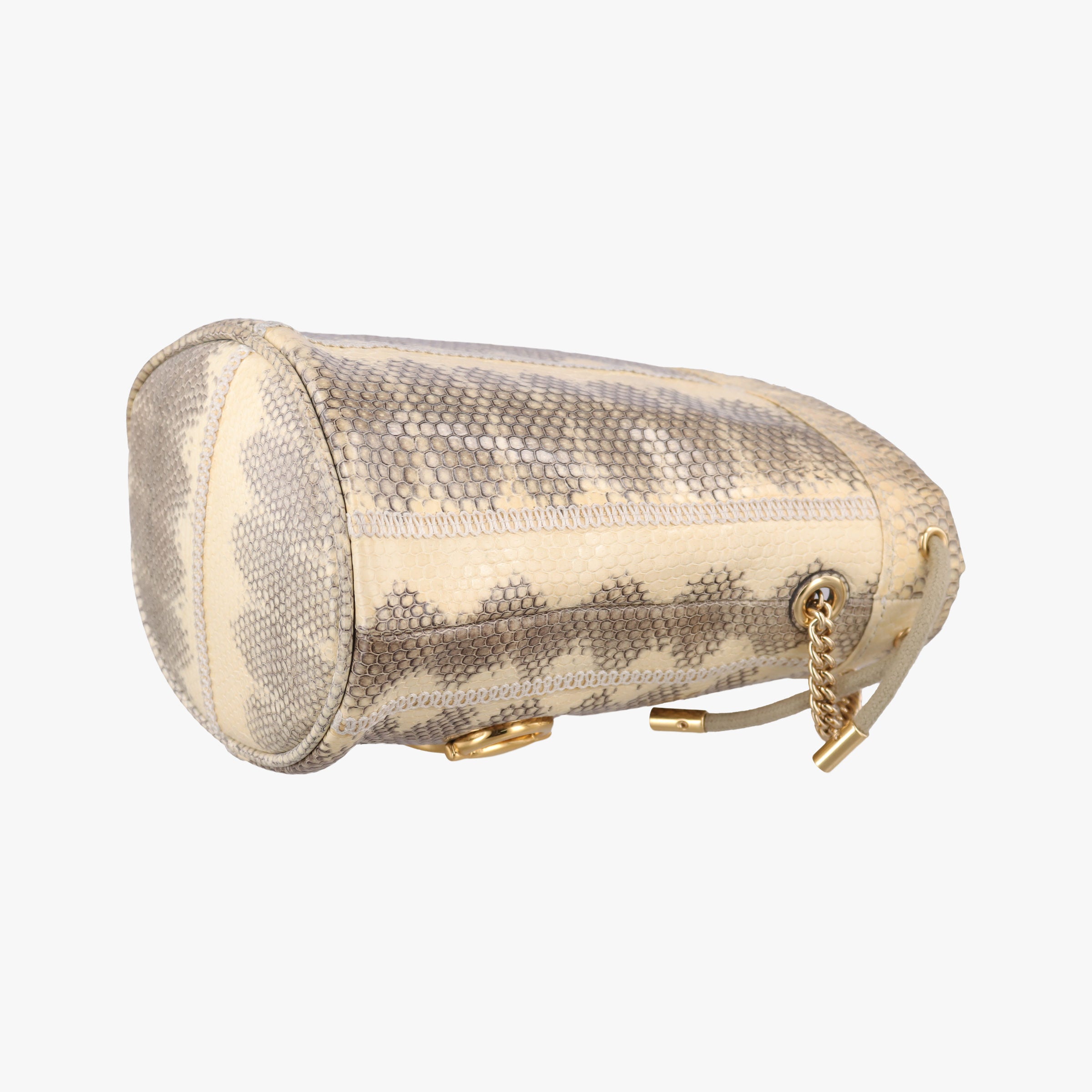 Zumi Mini Drawstring Bucket Beige x Multicolor snakeskin 576432 ズゥミ ミニバケット ベージュ×マルチカラー ヘビ革 576432
