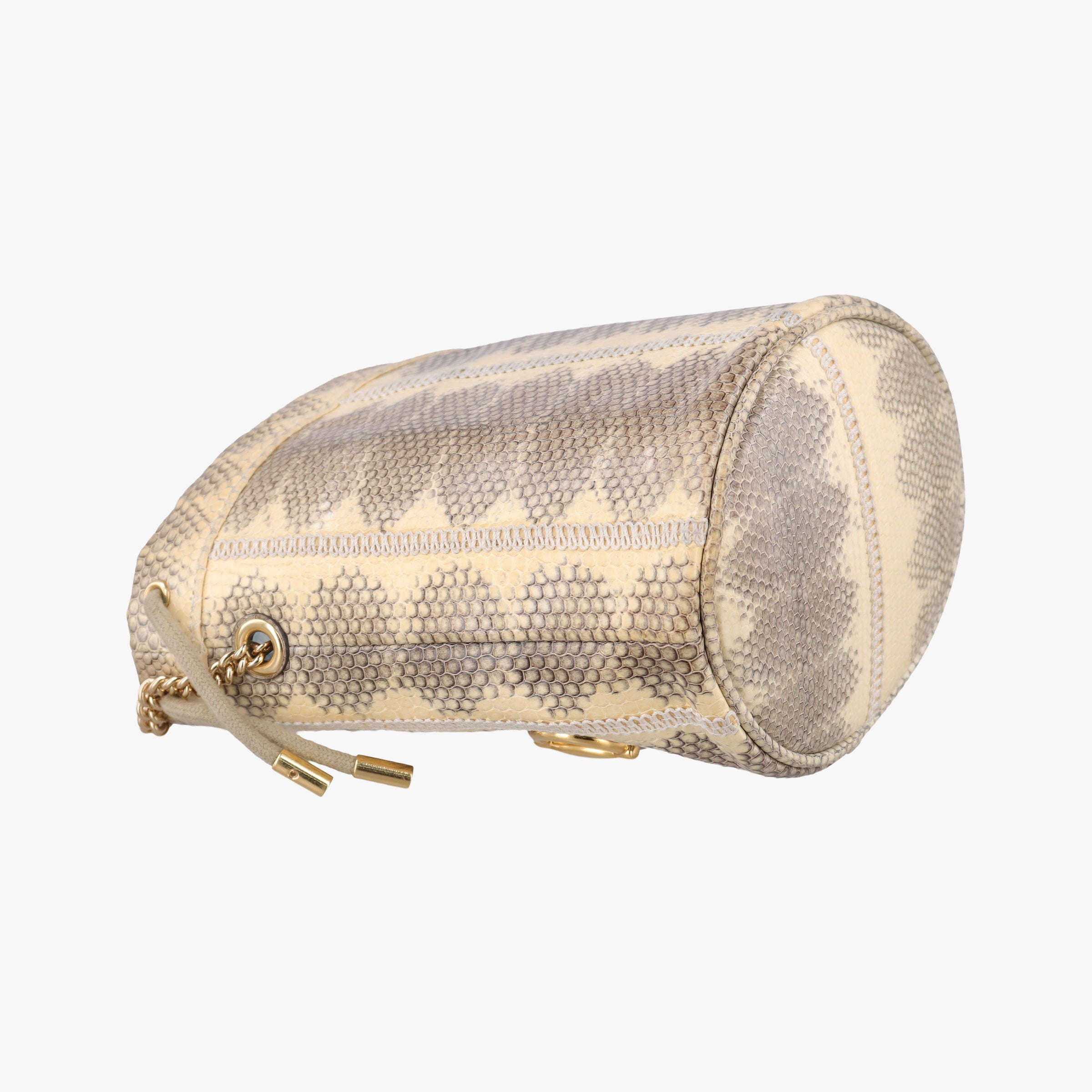 Zumi Mini Drawstring Bucket Beige x Multicolor snakeskin 576432 ズゥミ ミニバケット ベージュ×マルチカラー ヘビ革 576432