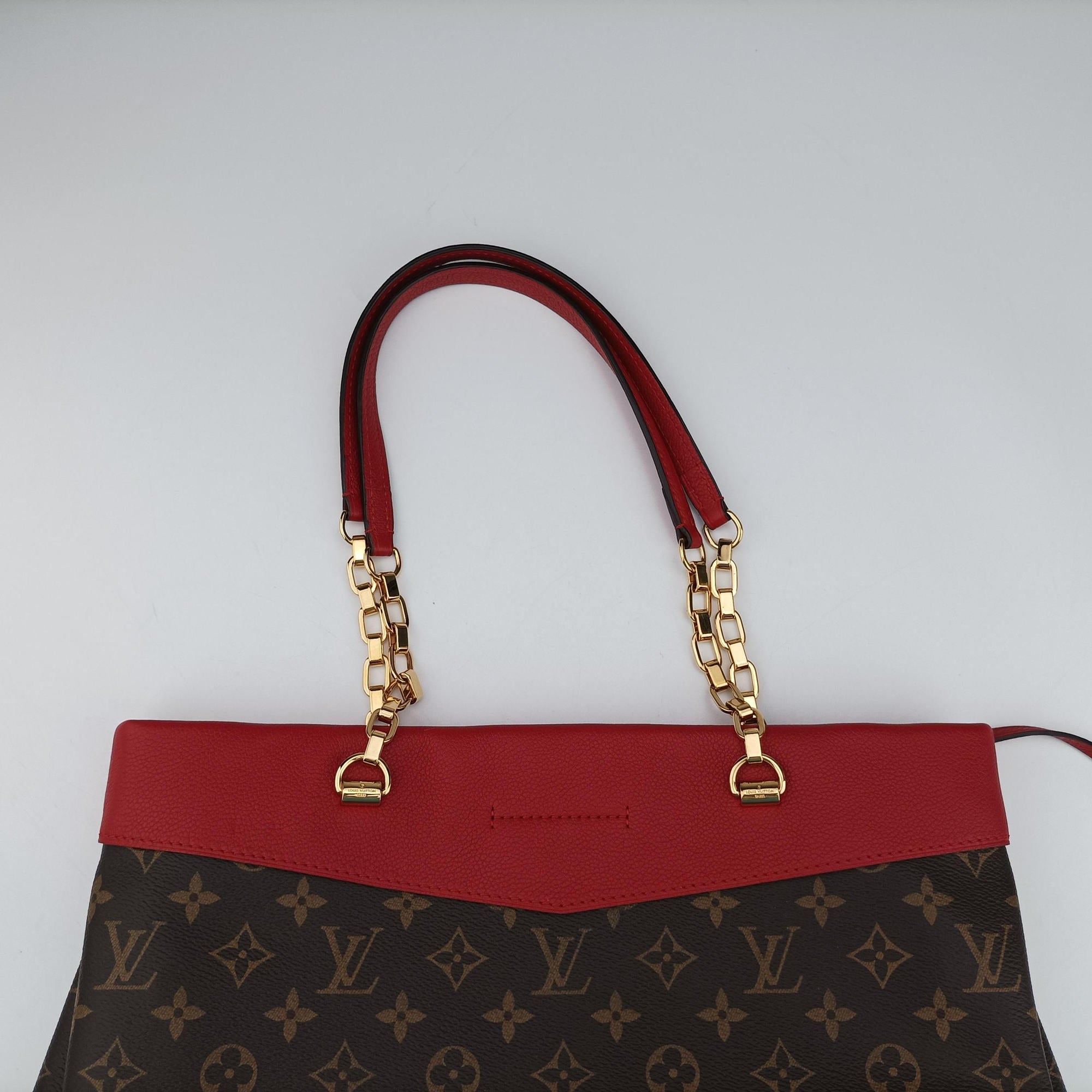 PALLAS SHOPPER Brown×CERISE Monogram Canvas×calf leather M51197 SP4125パラスショッパー モノグラム/ブラウン×スリーズ モノグラムキャンバス×カーフレザー M51197 SP4125