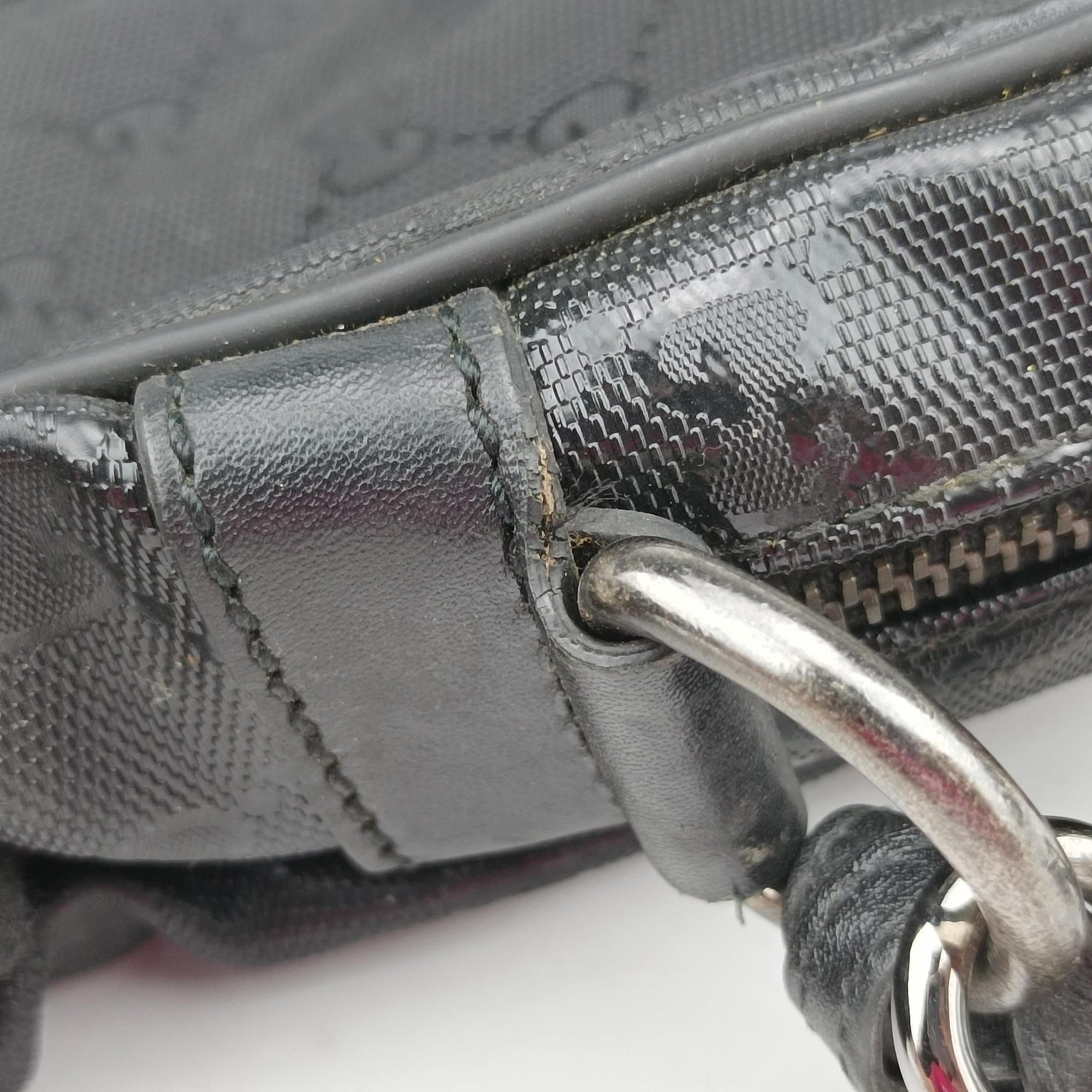 Diamante Black PVC coated canvas×Leather 208463 D015413703ディアマンテ ブラック PVCコーティングキャンバス×レザー 208463 D015413703
