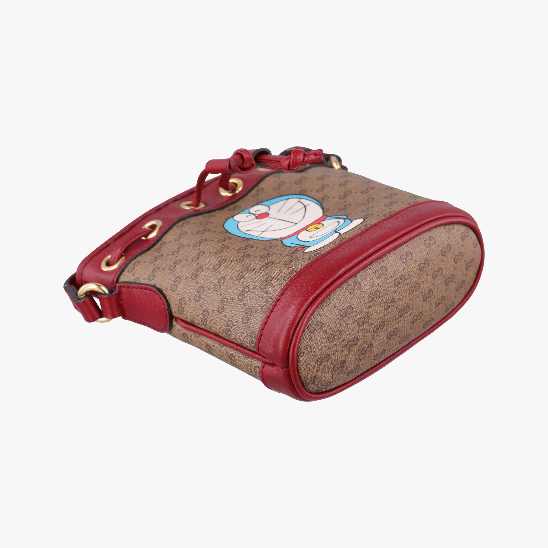 Doraemon collaboration Brown×Red×Multi PVC coated canvas×Leather 647801 G033912944ドラえもんコラボ ブラウン×レッド×マルチ PVCコーティングキャンバス×レザー 647801 G033912944