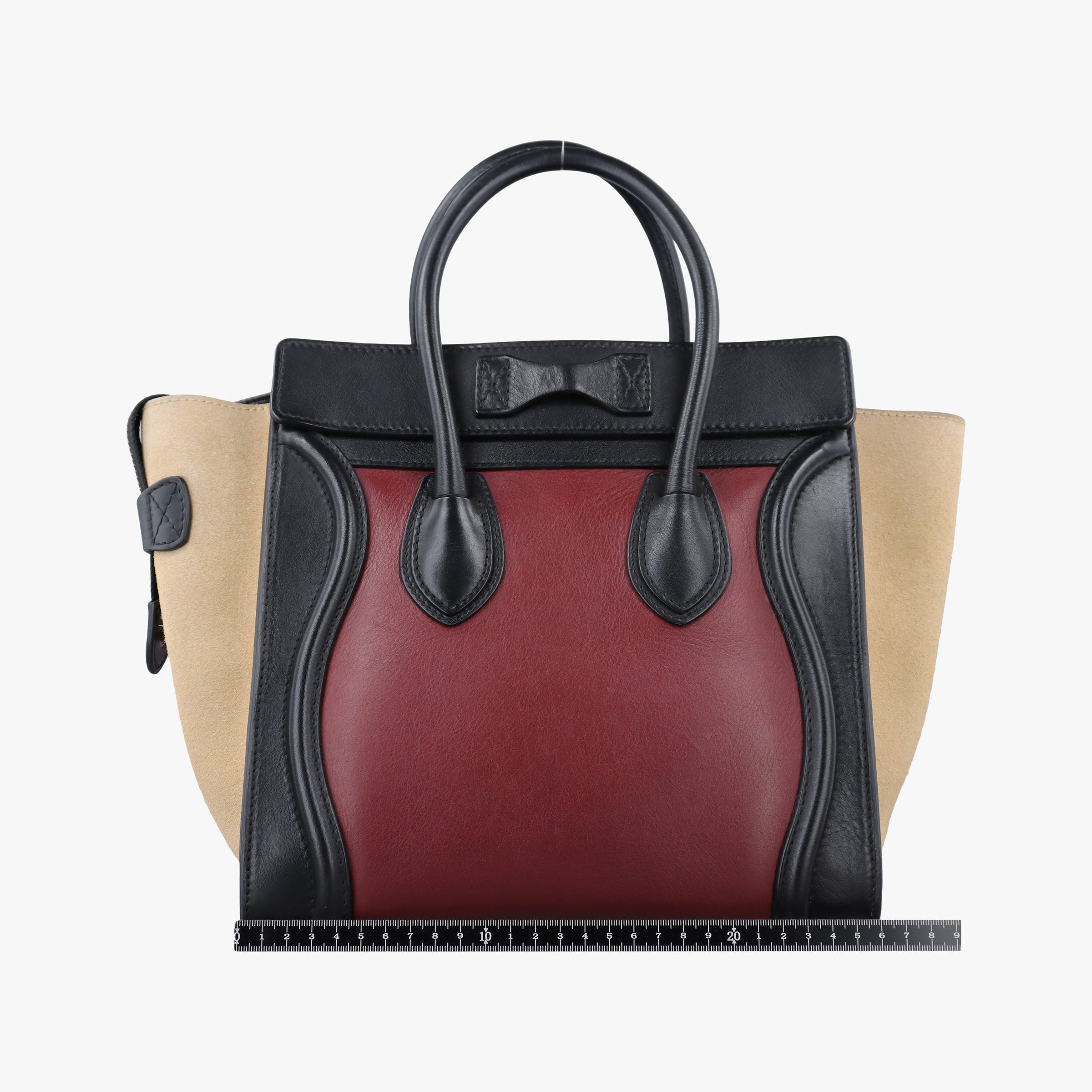 Luggage Micro shopper Bordeaux×black×beige Suede×leather S-VP-1112 S-MM-1122ラゲージマイクロショッパー ボルドー×ブラック×ベージュ スエード×レザー S-VP-1112 S-MM-1122
