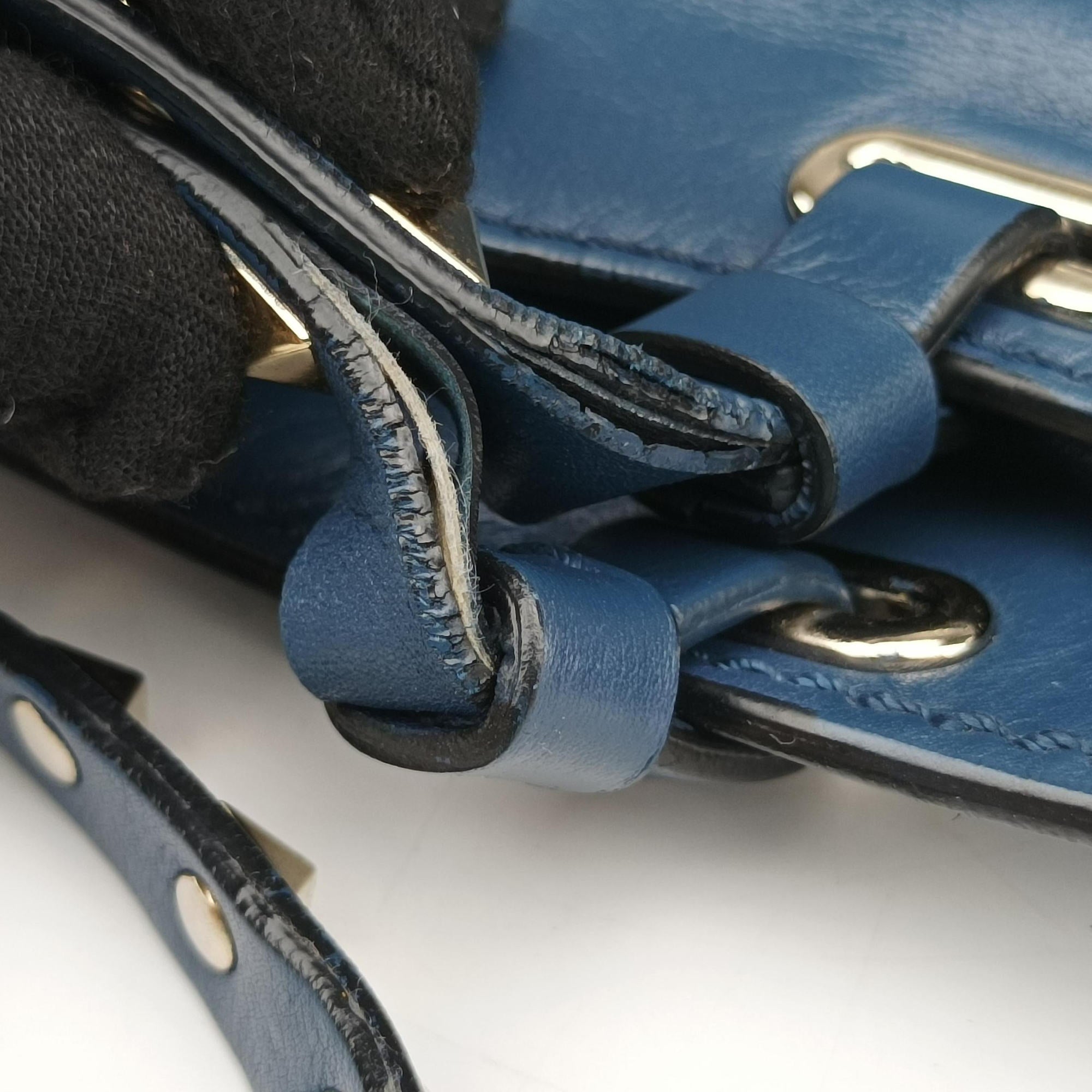 Rockstud Navy Leather Lot number unknownロックスタッズ ネイビー レザー 製番不明