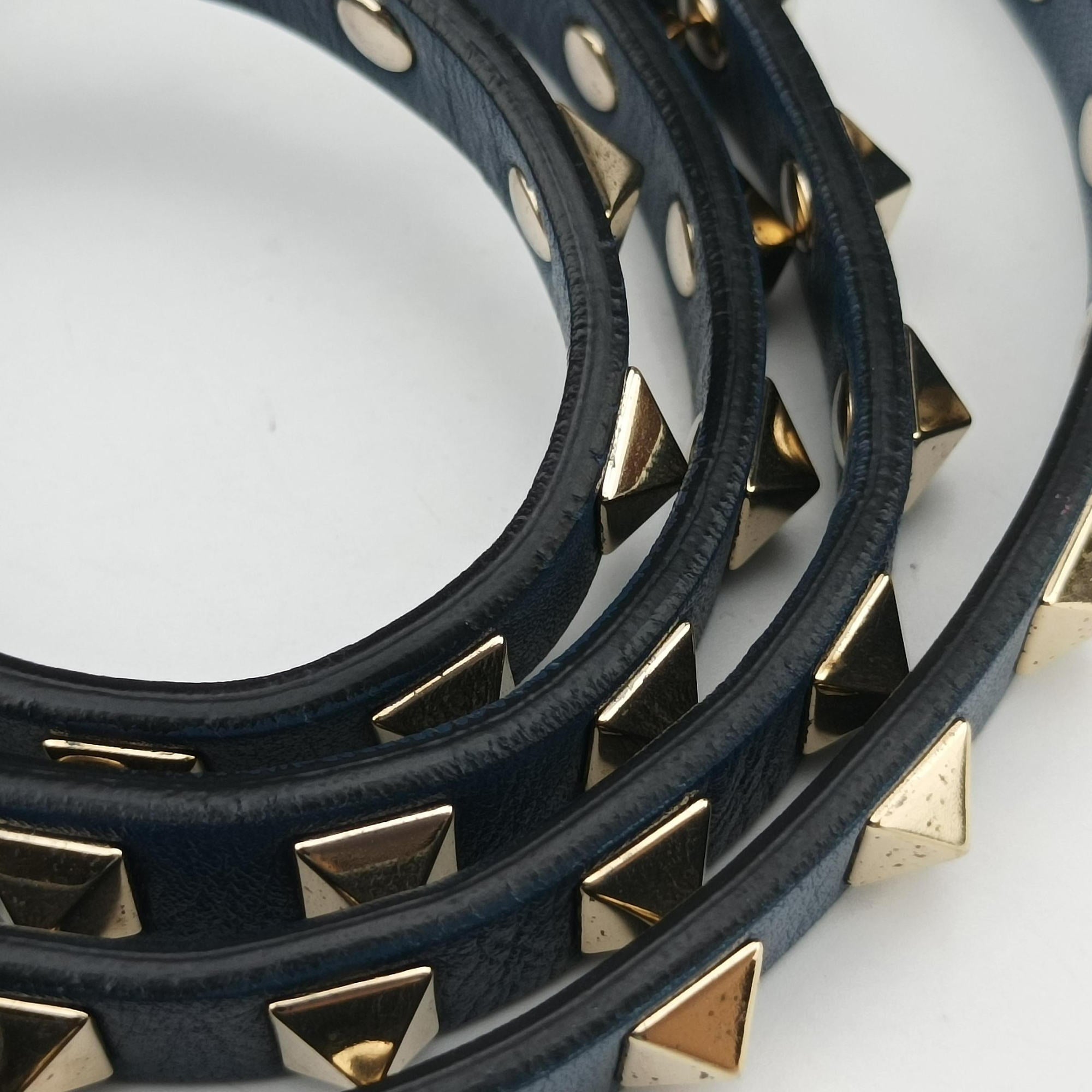 Rockstud Navy Leather Lot number unknownロックスタッズ ネイビー レザー 製番不明