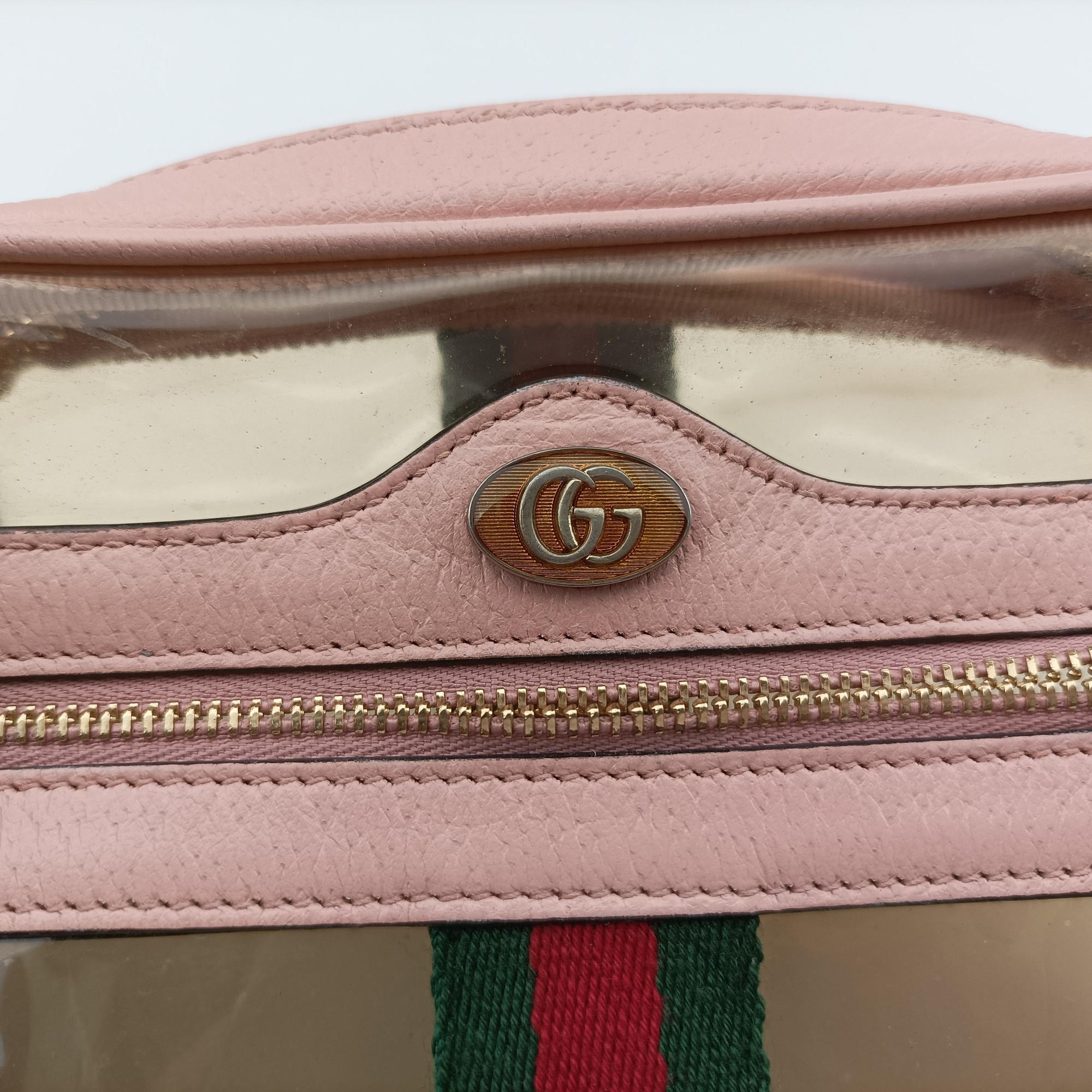 OPHIDIA Pink×Transparent PVC coated canvas 517350 オフィディア ピンク×クリア PVCコーティングキャンバス 517350