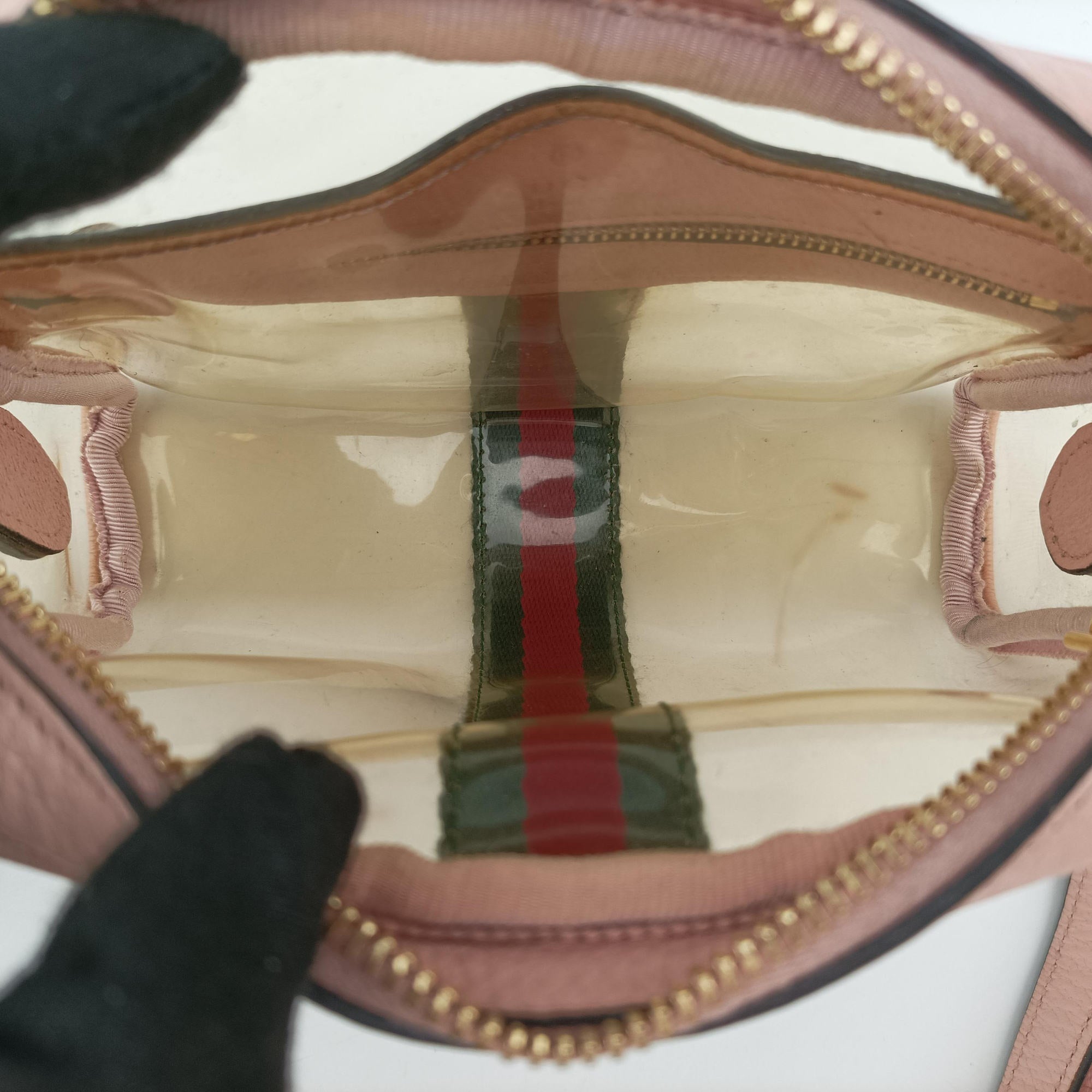 OPHIDIA Pink×Transparent PVC coated canvas 517350 オフィディア ピンク×クリア PVCコーティングキャンバス 517350