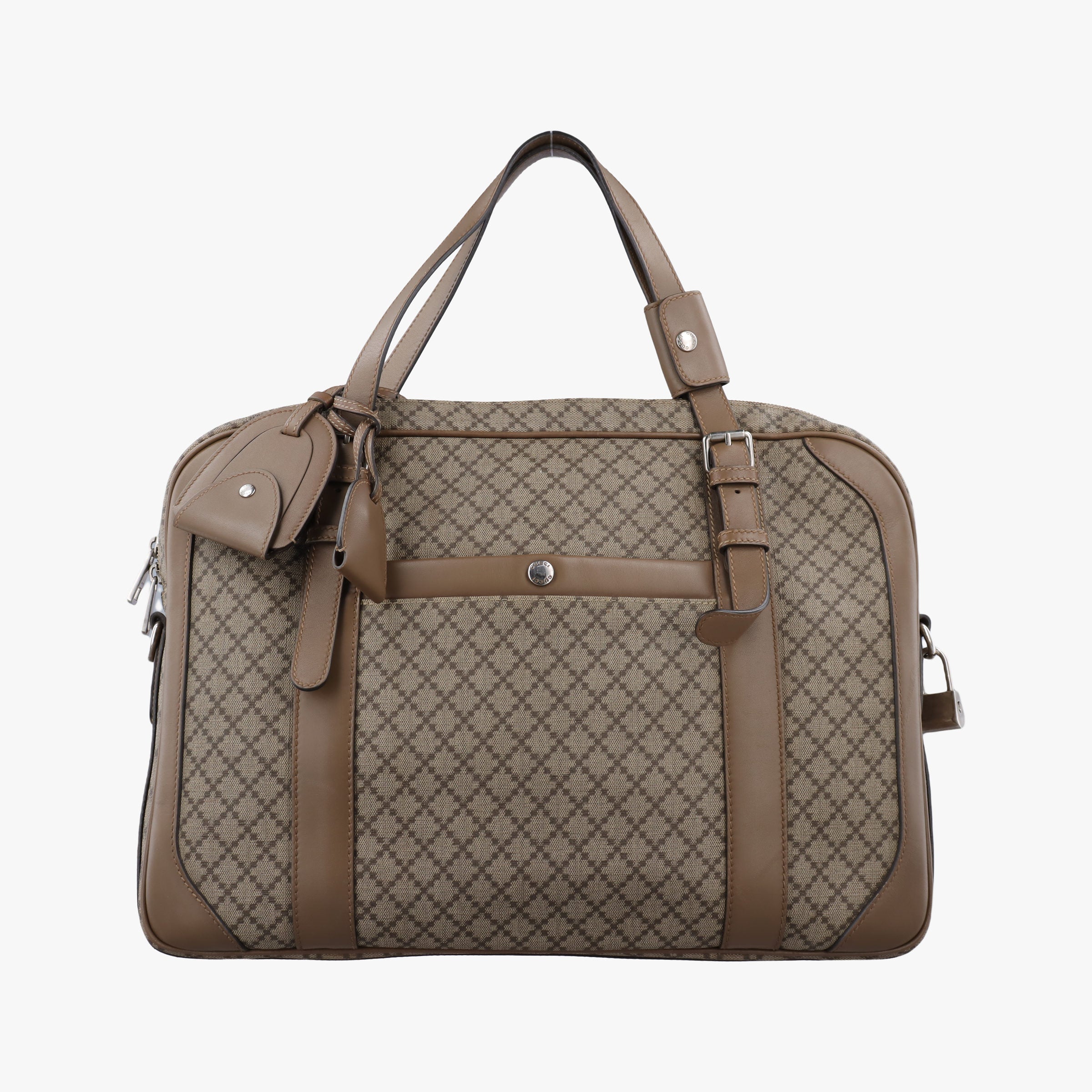 Diamante business Brown PVC coated canvas×Leather 267898 I9323918ディアマンテ ビジネス ブラウン PVCコーティングキャンバス×レザー 267898 I9323918