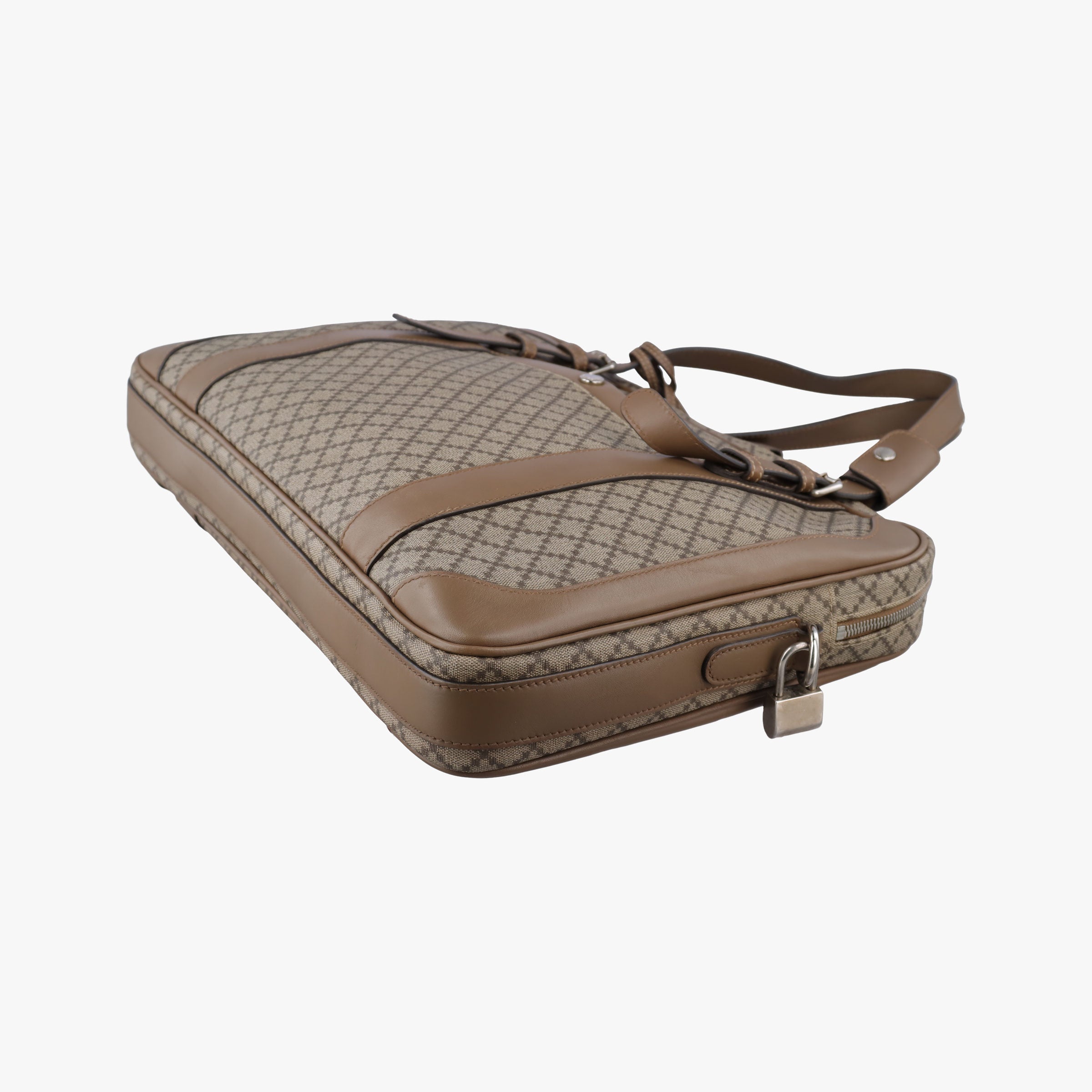 Diamante business Brown PVC coated canvas×Leather 267898 I9323918ディアマンテ ビジネス ブラウン PVCコーティングキャンバス×レザー 267898 I9323918