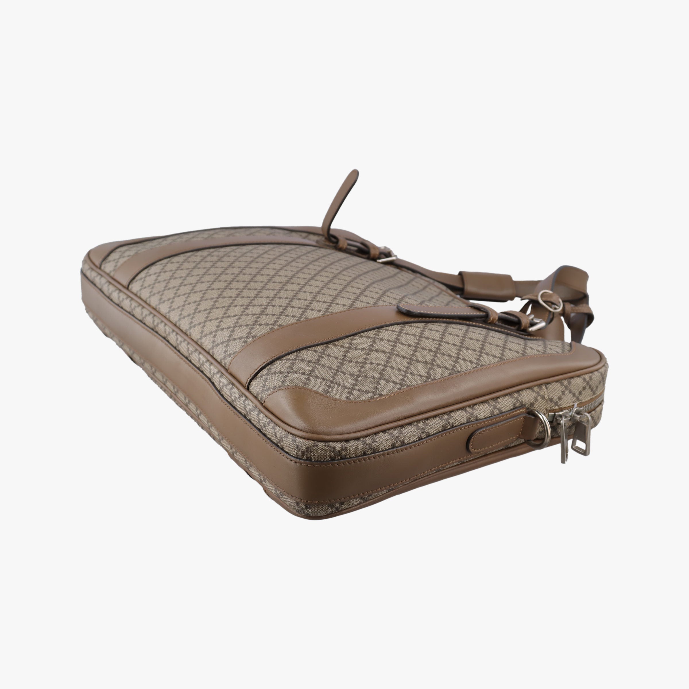 Diamante business Brown PVC coated canvas×Leather 267898 I9323918ディアマンテ ビジネス ブラウン PVCコーティングキャンバス×レザー 267898 I9323918