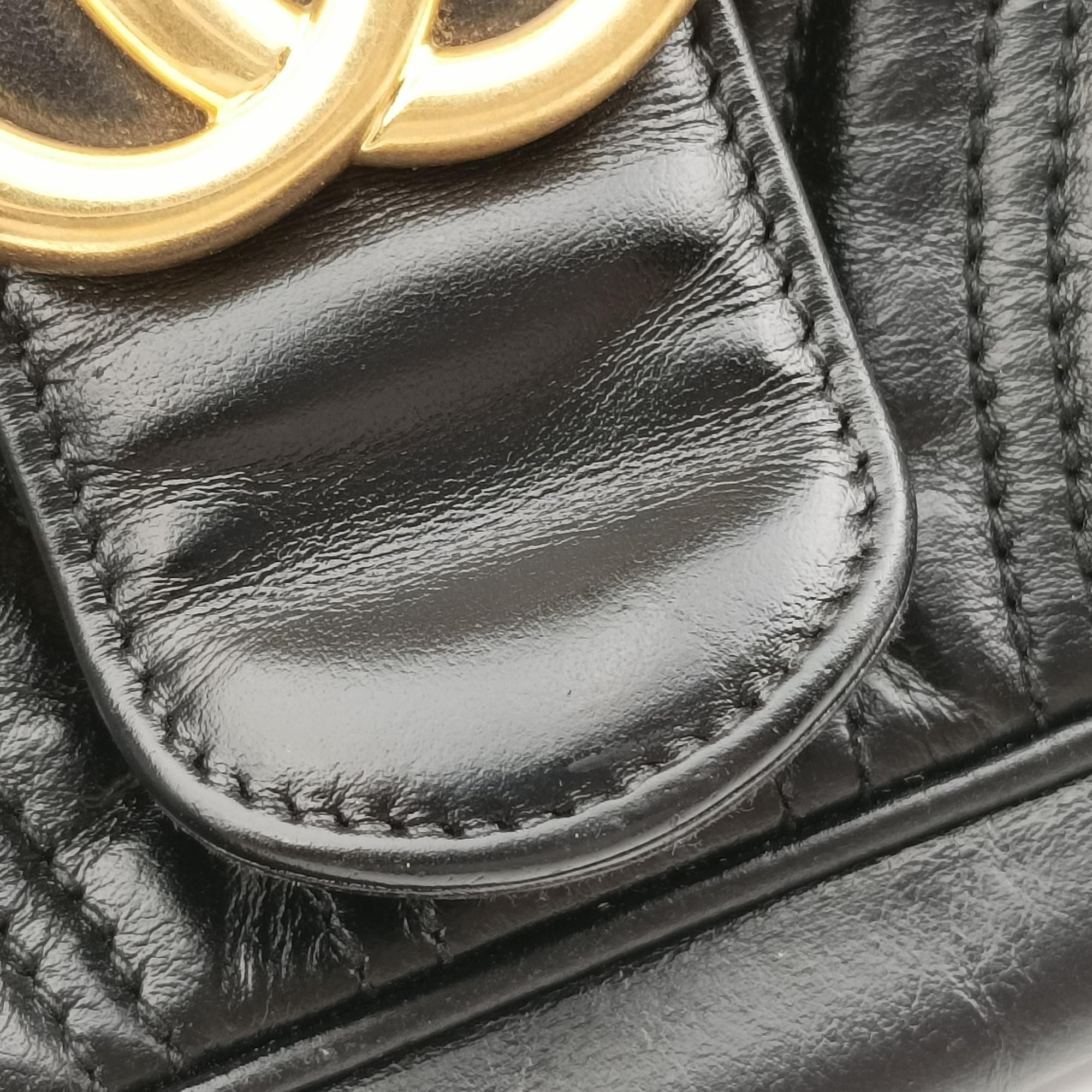 GG Marmont Black Leather 443497 G025889857GGマーモント ブラック レザー 443497 G025889857