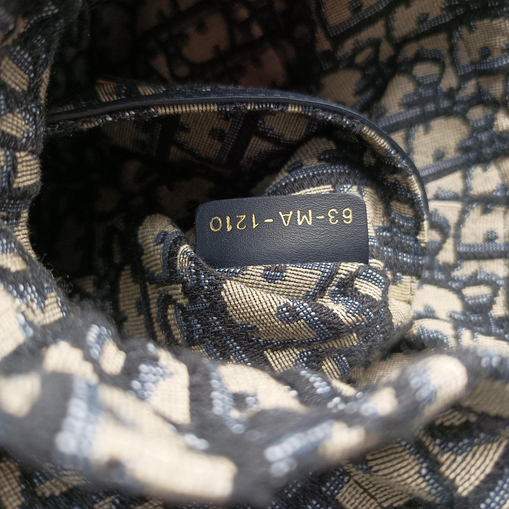 Wicker Basket Camel×Navy Natural wicker×Dior oblique jacquard 63-MA-1210ウィッカー バケット キャメル×ネイビー ナチュラルウィッカー×ディオール オブリーク ジャカード 63-MA-1210