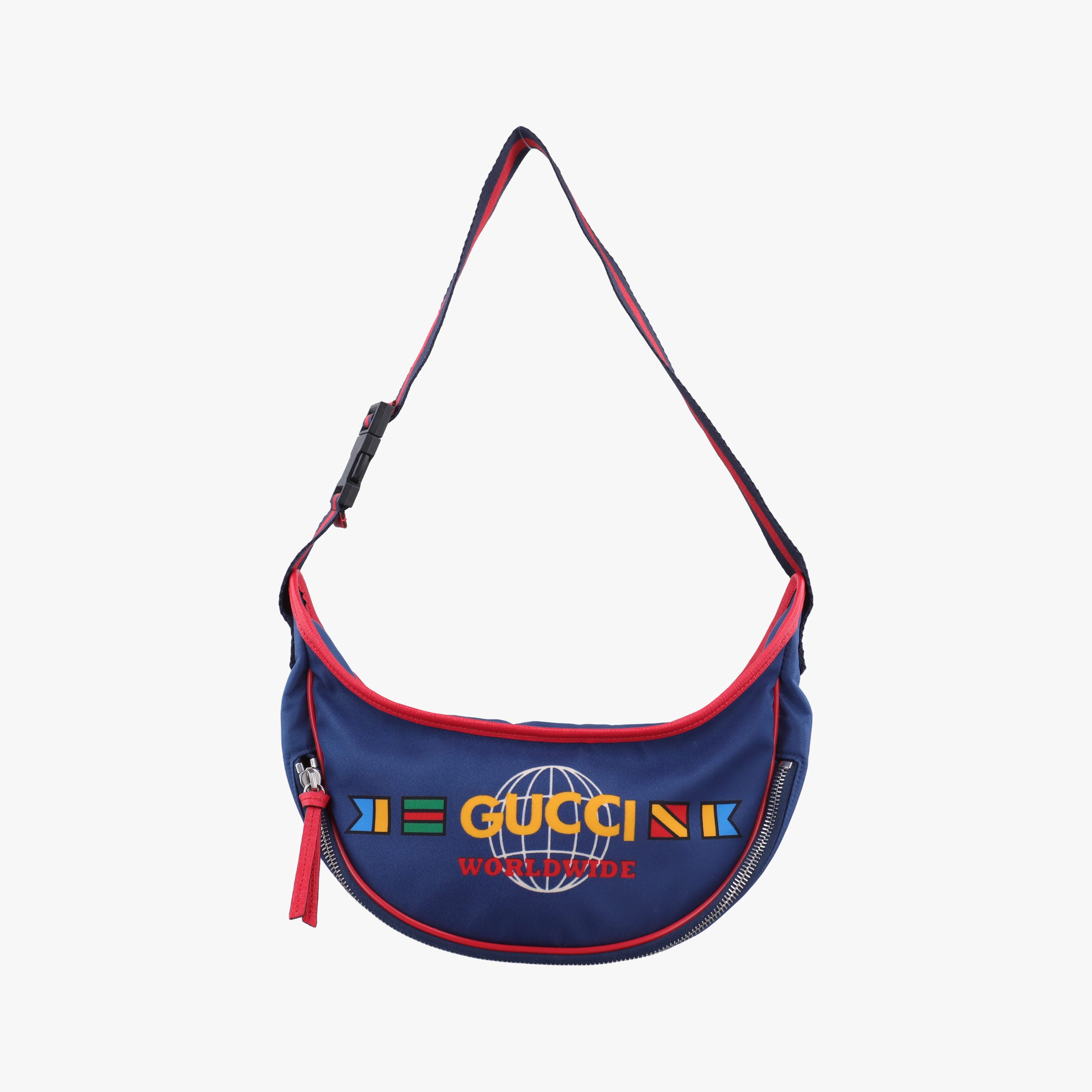 kids half moon bag Blue×Red nylon 611686 キッズ ハーフムーンバッグ ブルー×レッド ナイロン 611686